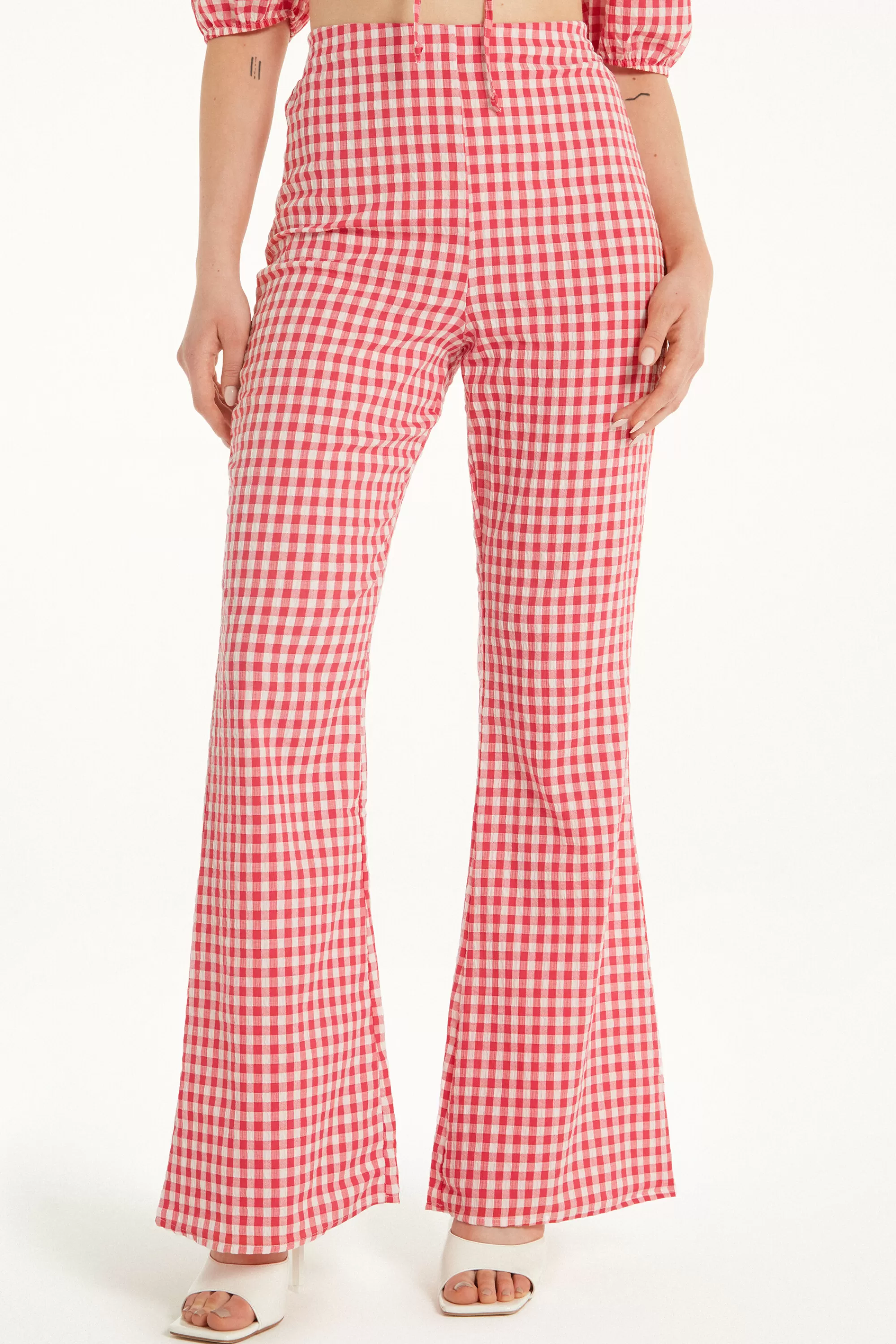 Outlet Pantaloni Lunghi Flare Effetto Stropicciato - Pantaloni - Donna | Pantaloni
