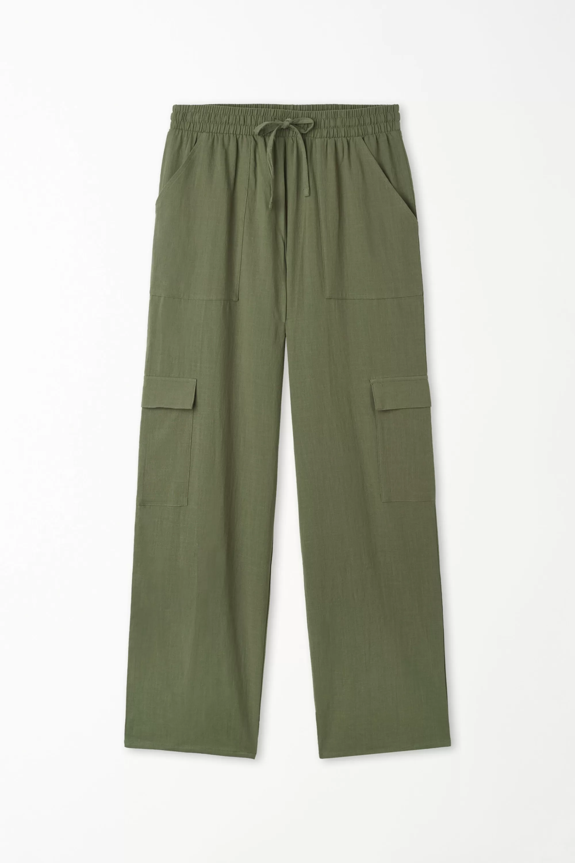 Clearance Pantaloni Lunghi In 100% Cotone Super Leggero Con Tasche - Pantaloni - Donna | Pantaloni