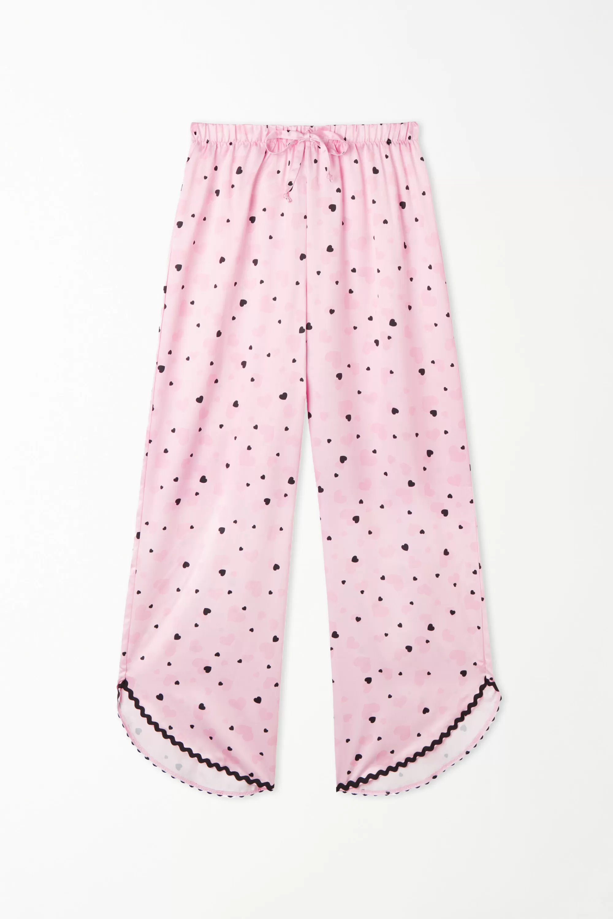 Best Sale Pantaloni Lunghi In Raso Cuoricini - Pigiami Combinabili - Donna | Pigiami combinabili
