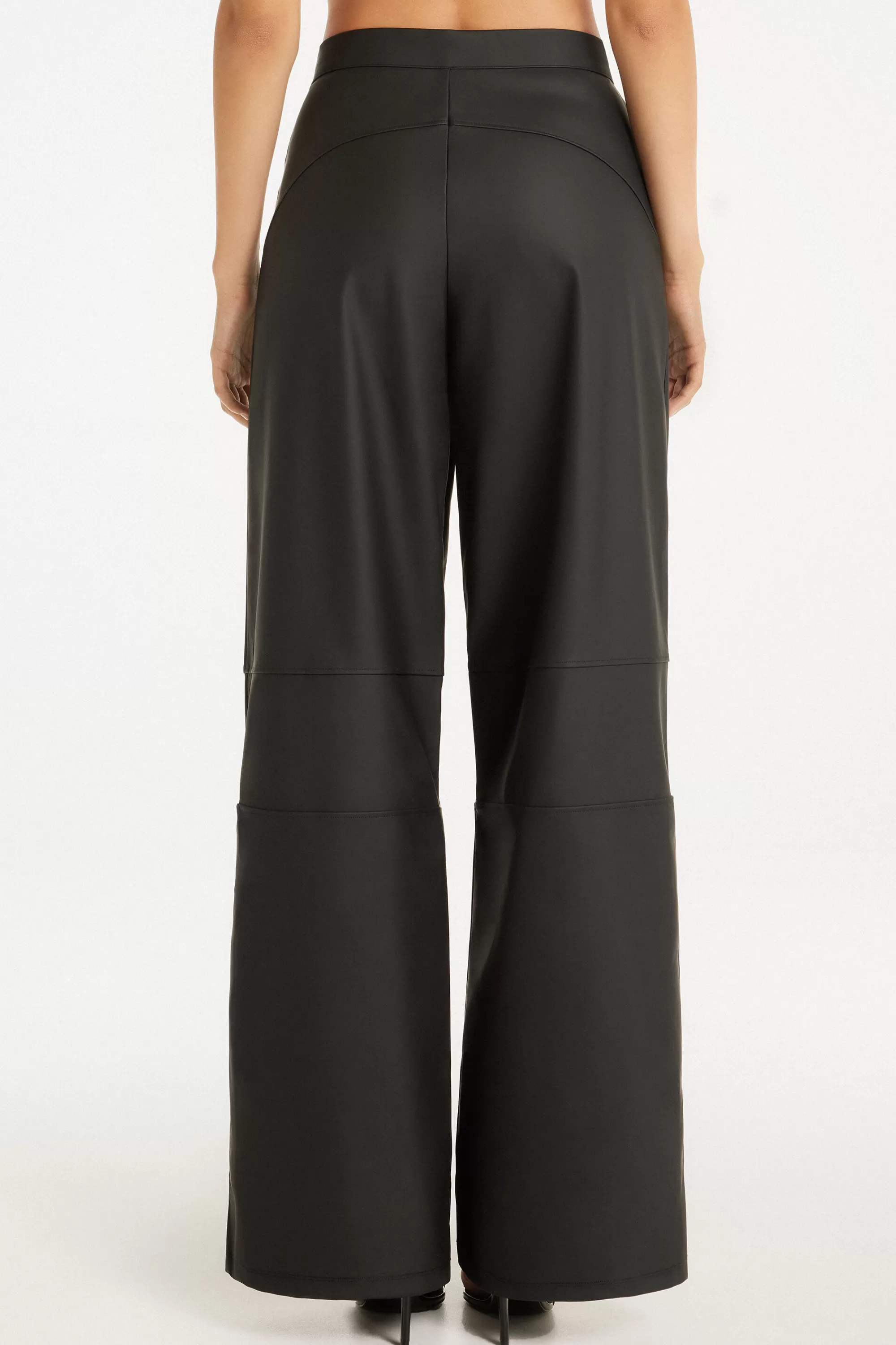 Best Pantapalazzo Effetto Spalmato Opaco Cut-Out - Pantaloni - Donna | Pantaloni