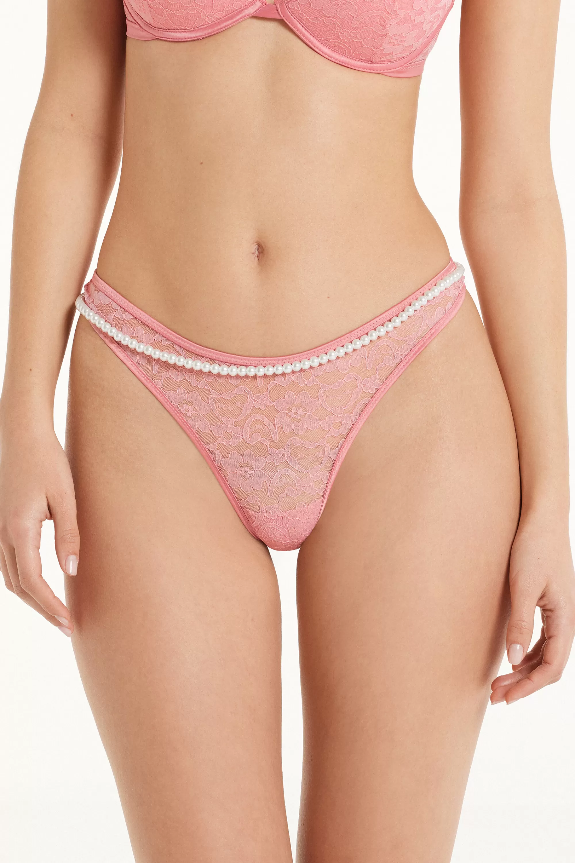 New Perizoma Pearl Pink Lace - Perizoma E Tanga - Donna | Slip | Completi intimi