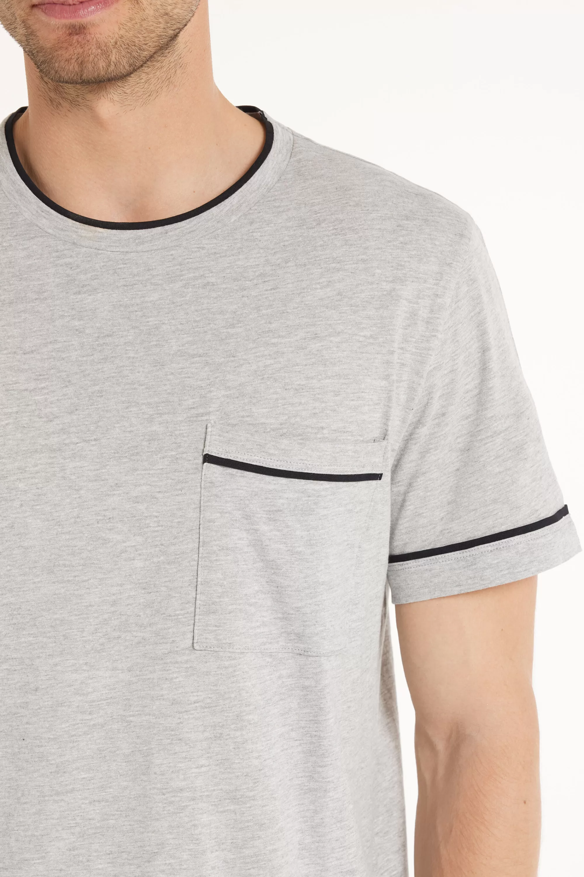 Cheap Pigiama Corto Basic Piping In Cotone Con Taschino - Pigiami Corti - Uomo | Pigiami corti