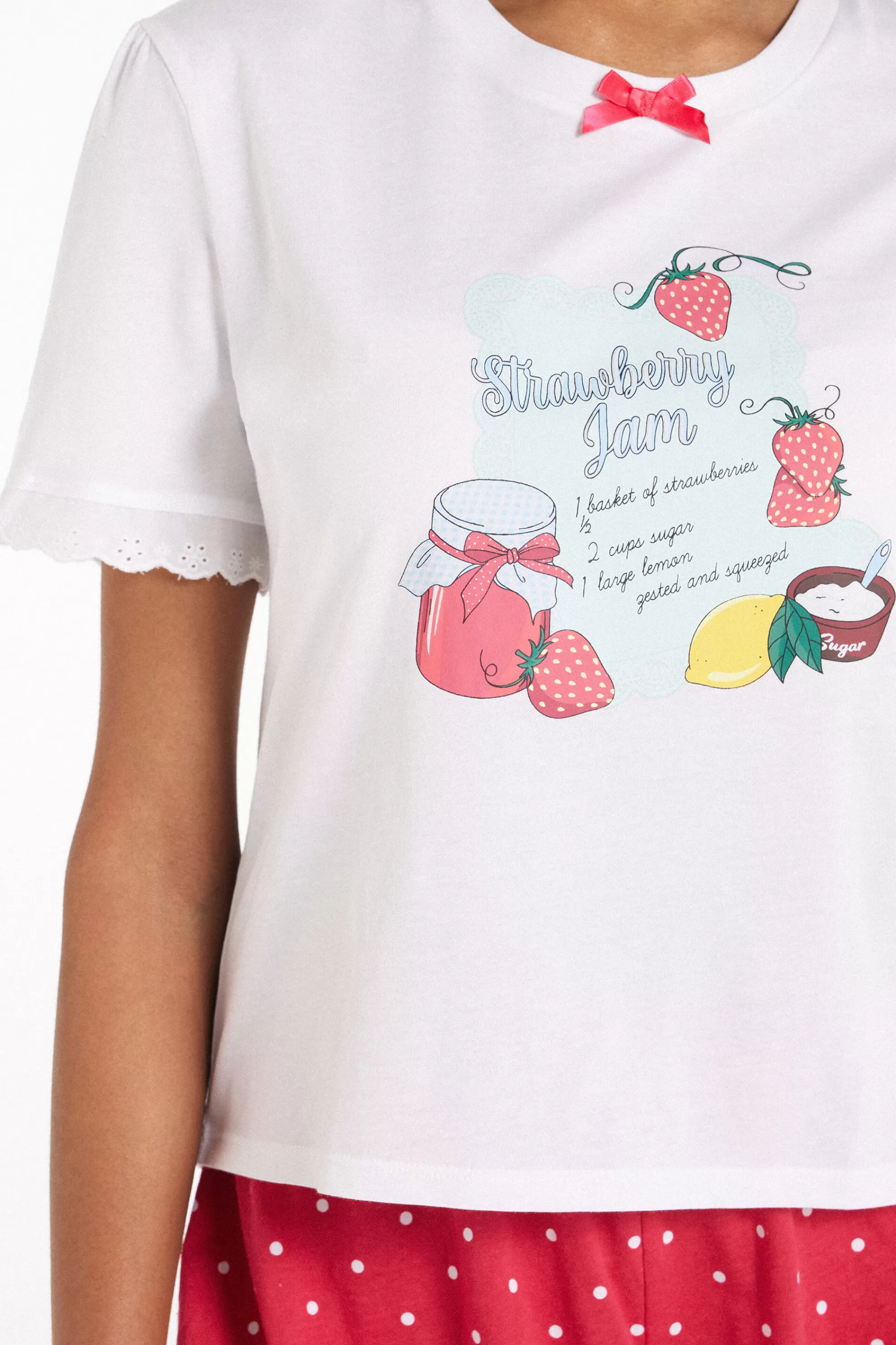 Flash Sale Pigiama Corto Cotone Mezza Manica Stampa Fragola - Pigiami Corti - Donna | Pigiami corti