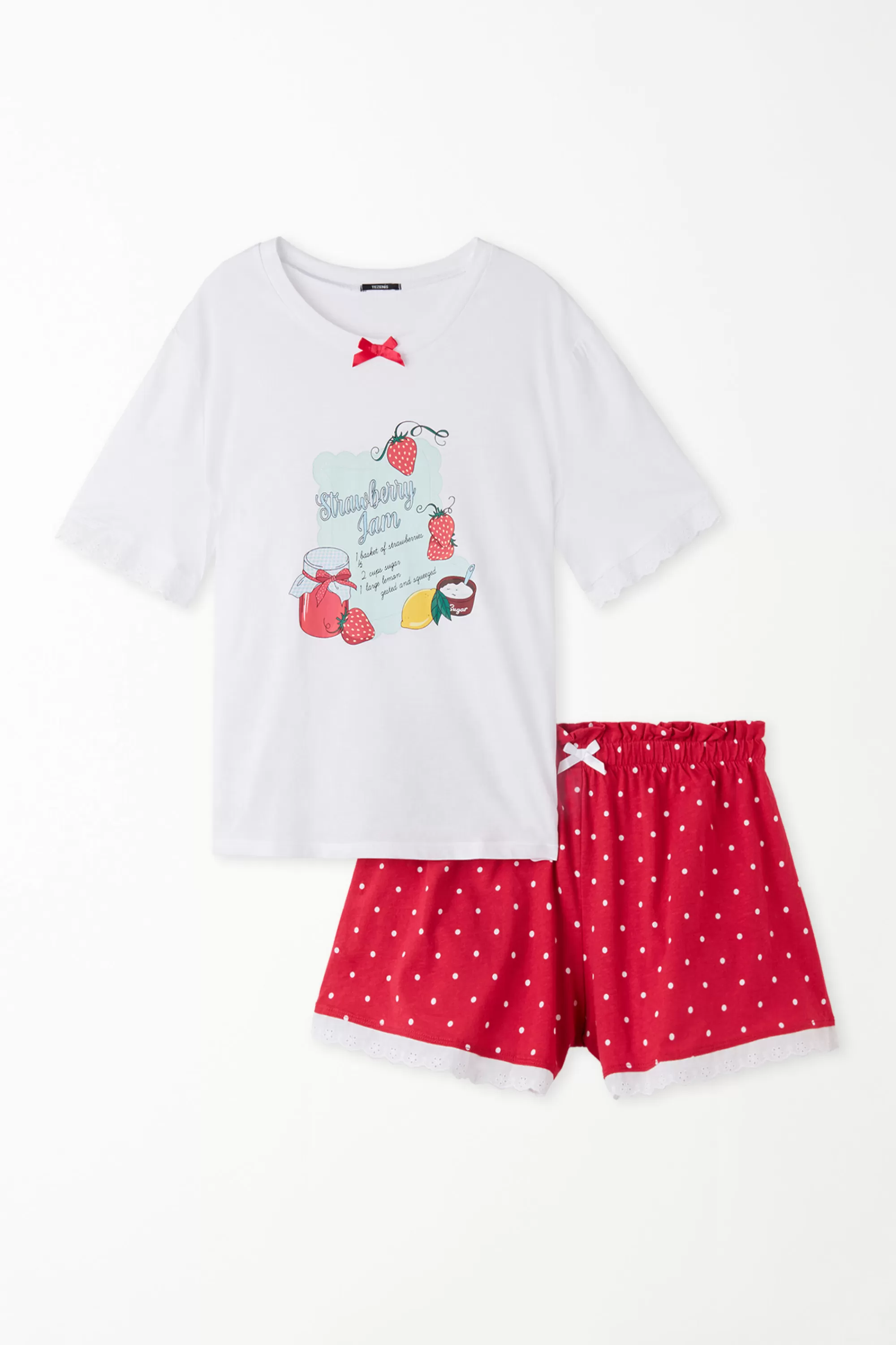 Flash Sale Pigiama Corto Cotone Mezza Manica Stampa Fragola - Pigiami Corti - Donna | Pigiami corti
