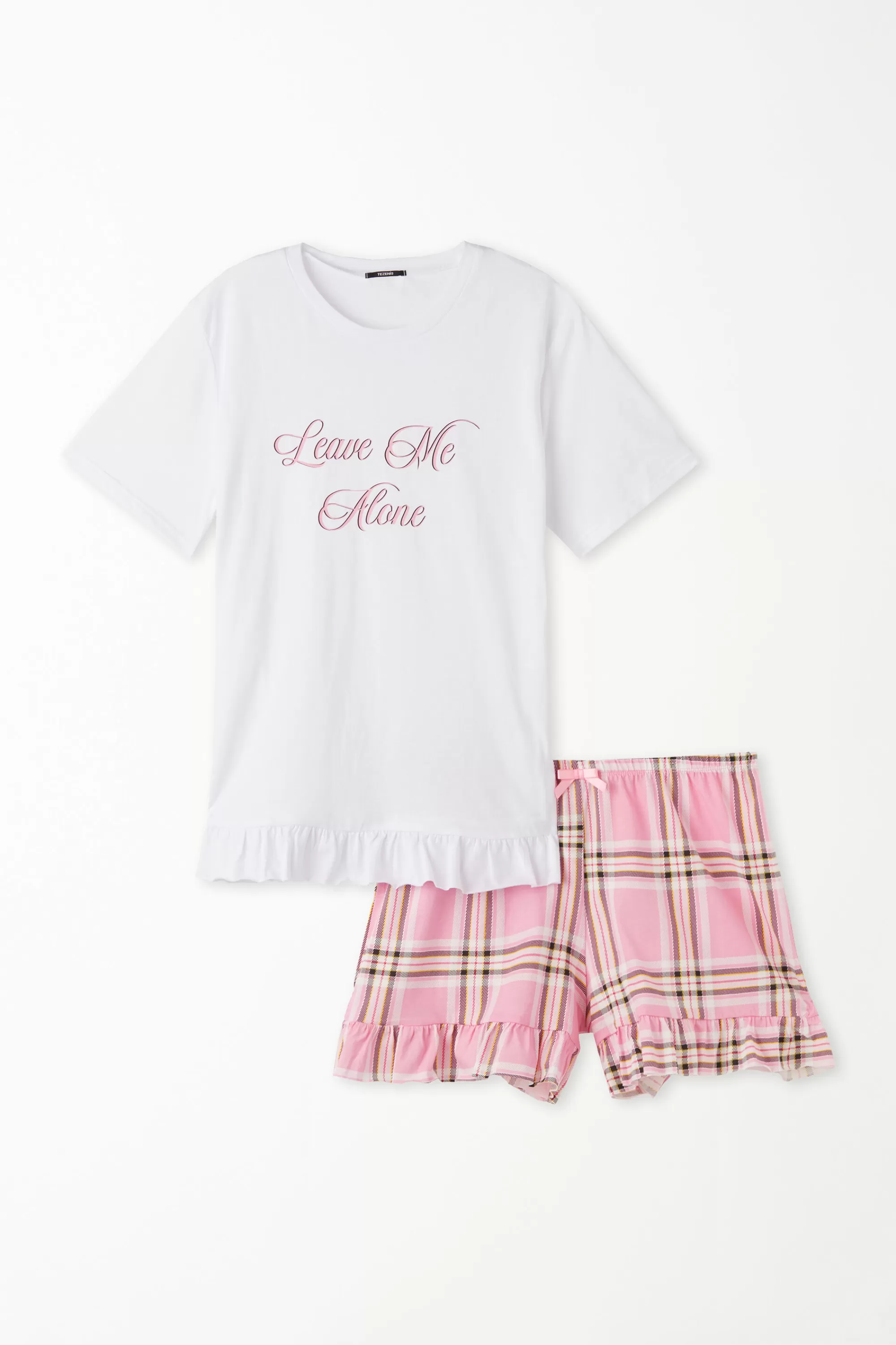Flash Sale Pigiama Corto Cotone Mezza Manica Stampa "Leave Me Alone" - Pigiami Corti - Donna | Pigiami corti