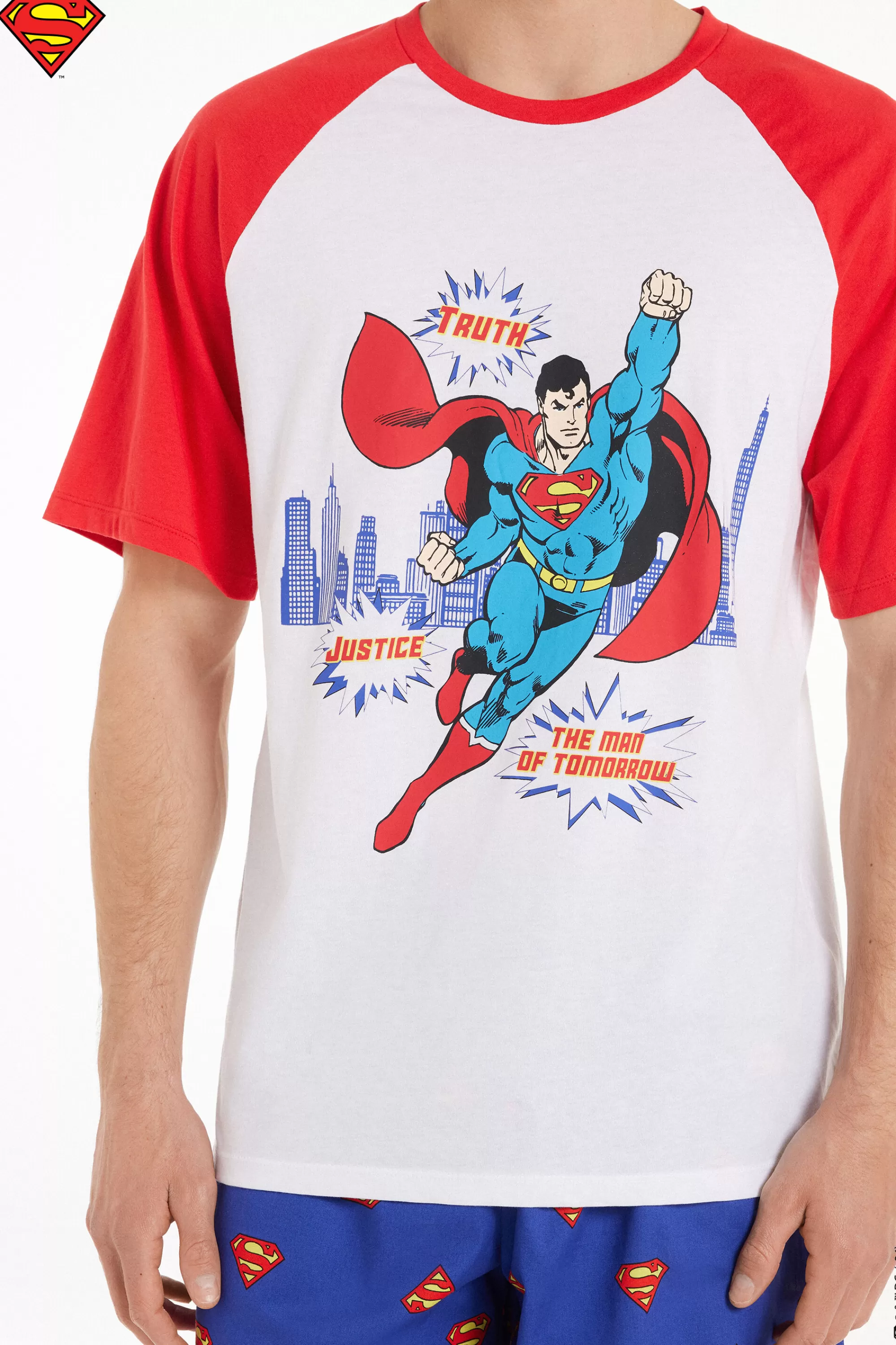 Best Pigiama Corto In Cotone Con Stampa Superman - Pigiami Corti - Uomo | Pigiami corti