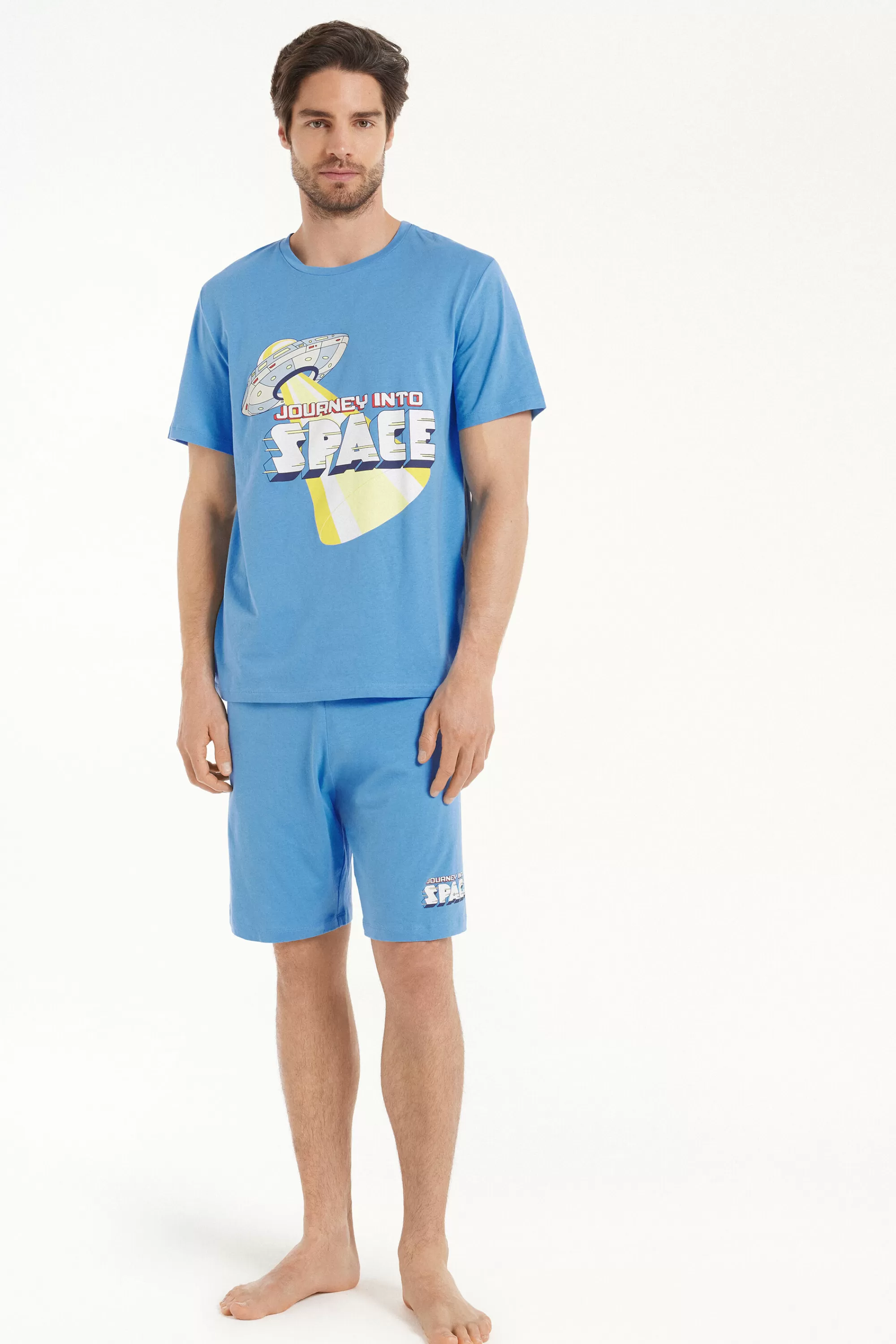 Best Sale Pigiama Corto In Cotone Stampa "Space" - Pigiami Corti - Uomo | Pigiami corti