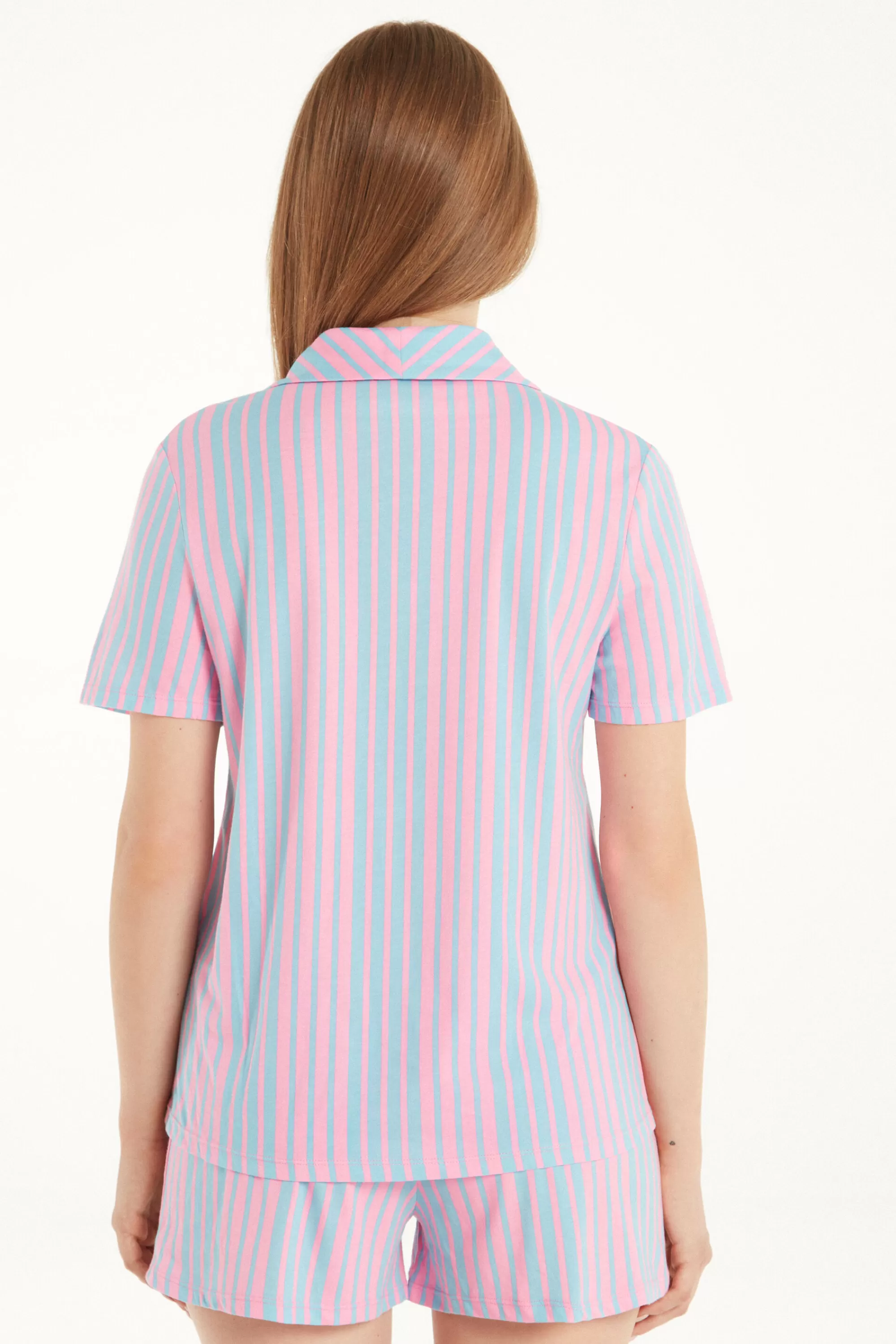 Cheap Pigiama Corto Mezza Manica Aperto In Cotone - Pigiami Corti - Donna | Pigiami corti