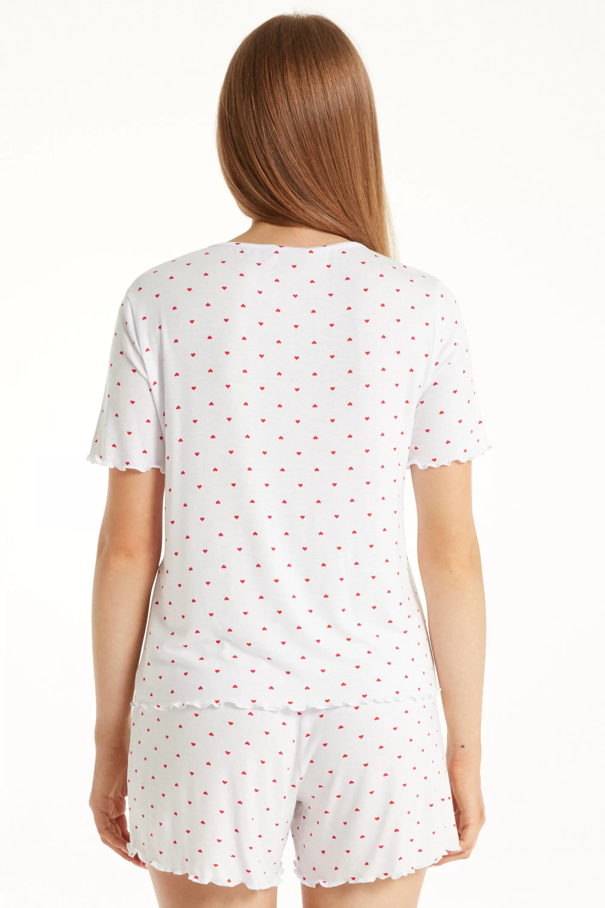 Flash Sale Pigiama Corto Mezza Manica Con Arriccio In Viscosa - Pigiami Corti - Donna | Pigiami corti