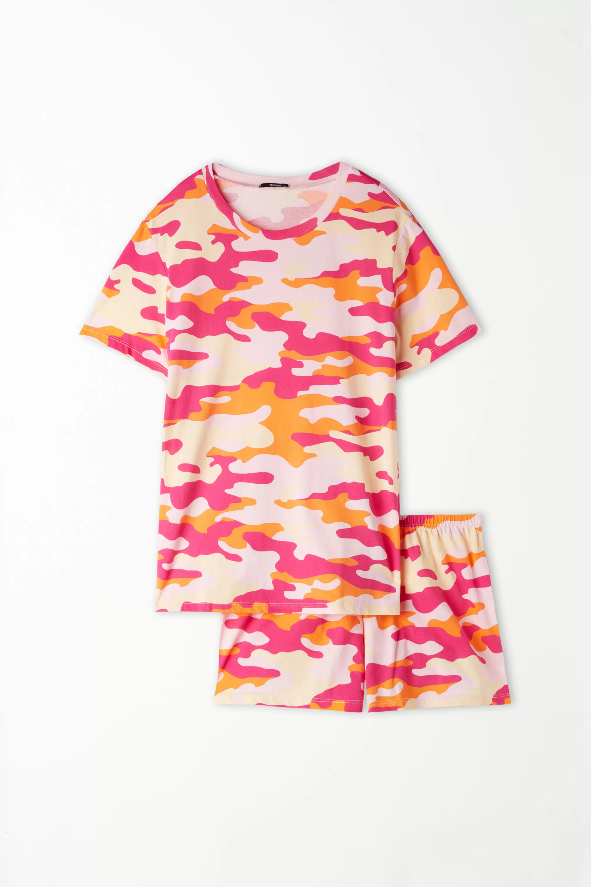 Best Pigiama Corto Mezza Manica Con Stampa Camo In Cotone - Pigiami Corti - Donna | Pigiami corti