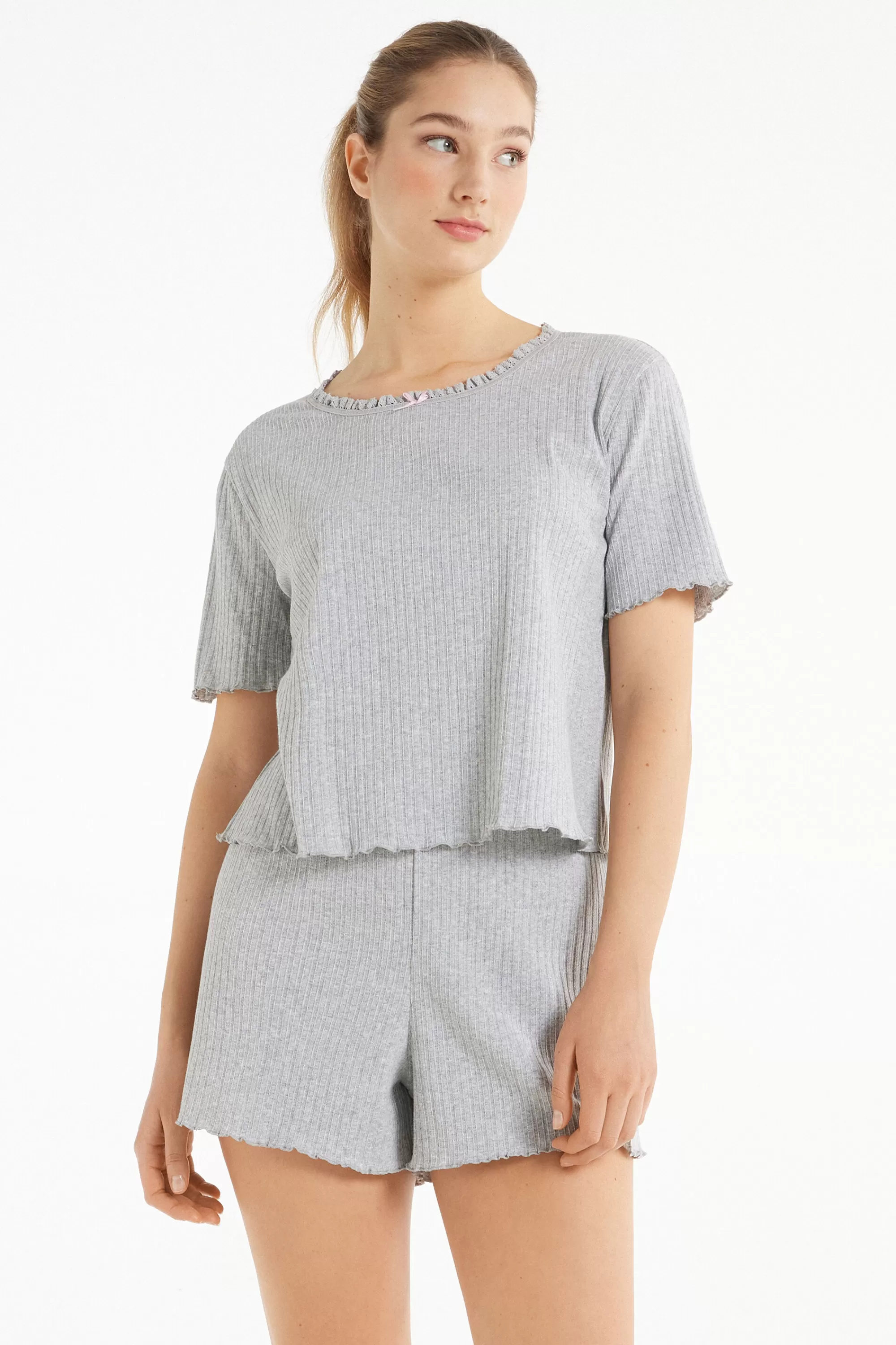 Best Pigiama Corto Mezza Manica Costine Traforate - Pigiami Corti - Donna | Pigiami corti