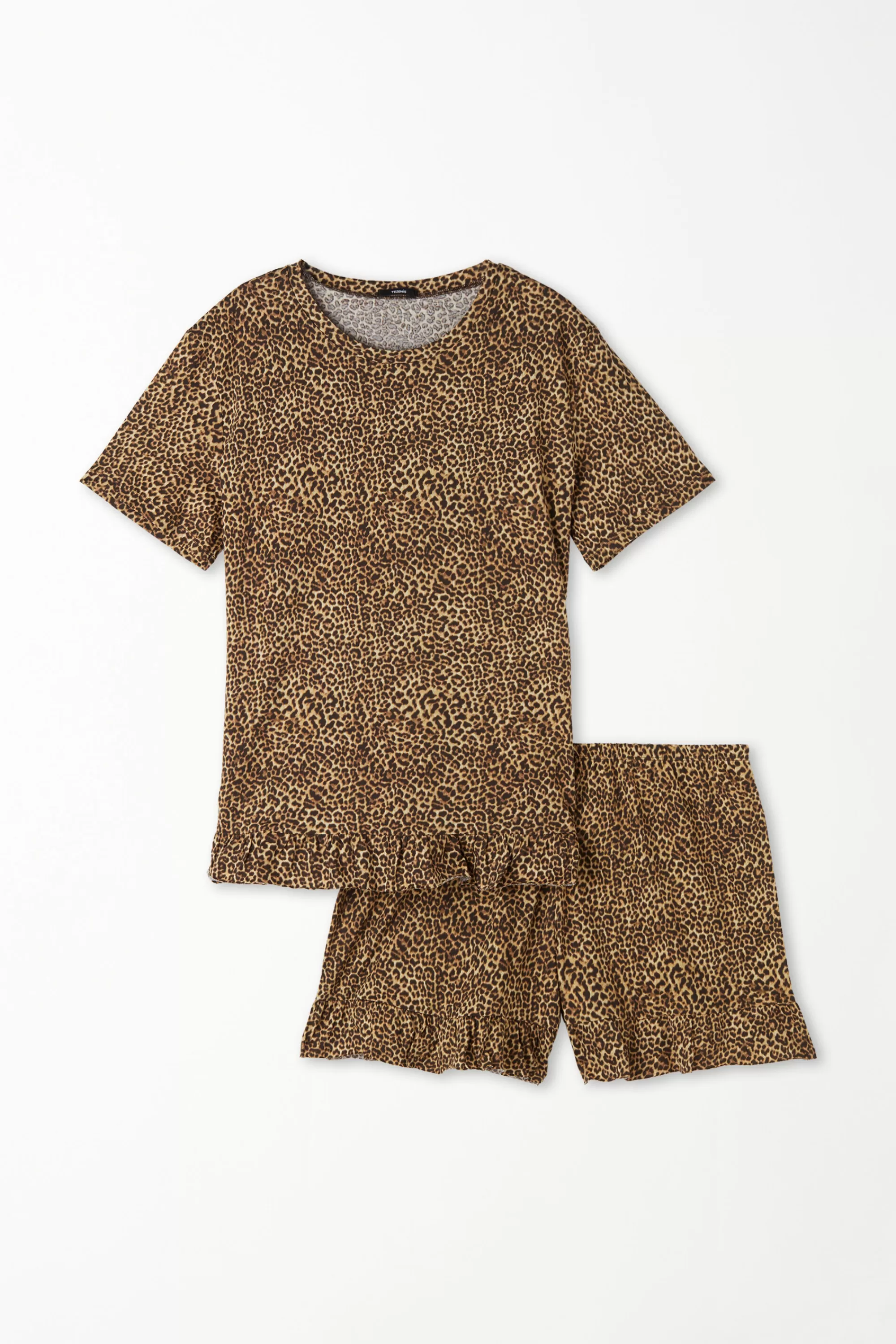 Online Pigiama Corto Mezza Manica Cotone Stampa Animalier - Pigiami Corti - Donna | Pigiami corti