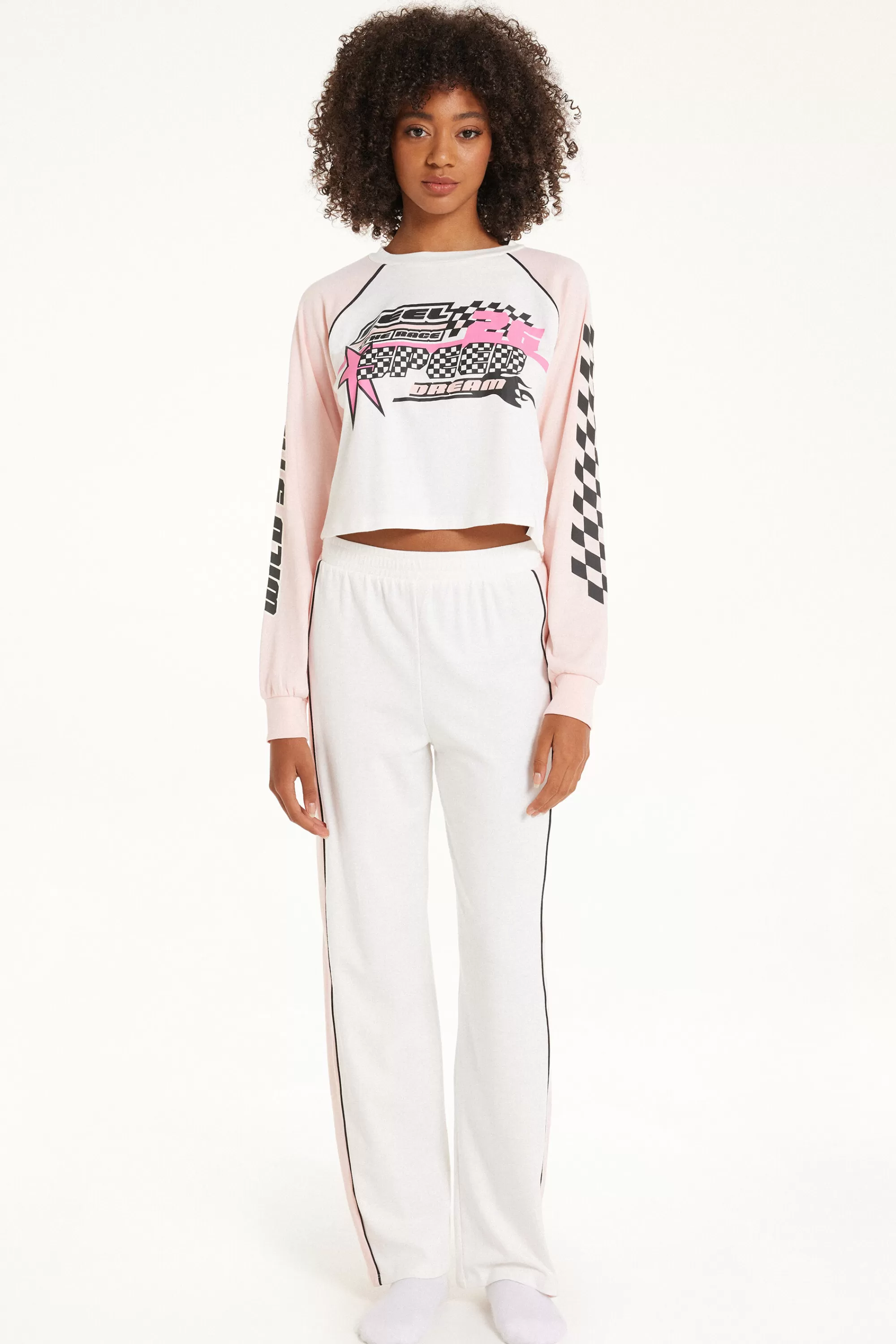 Best Sale Pigiama Lungo Cotone Stampa "Race" - Pigiami Lunghi - Donna | Pigiami lunghi