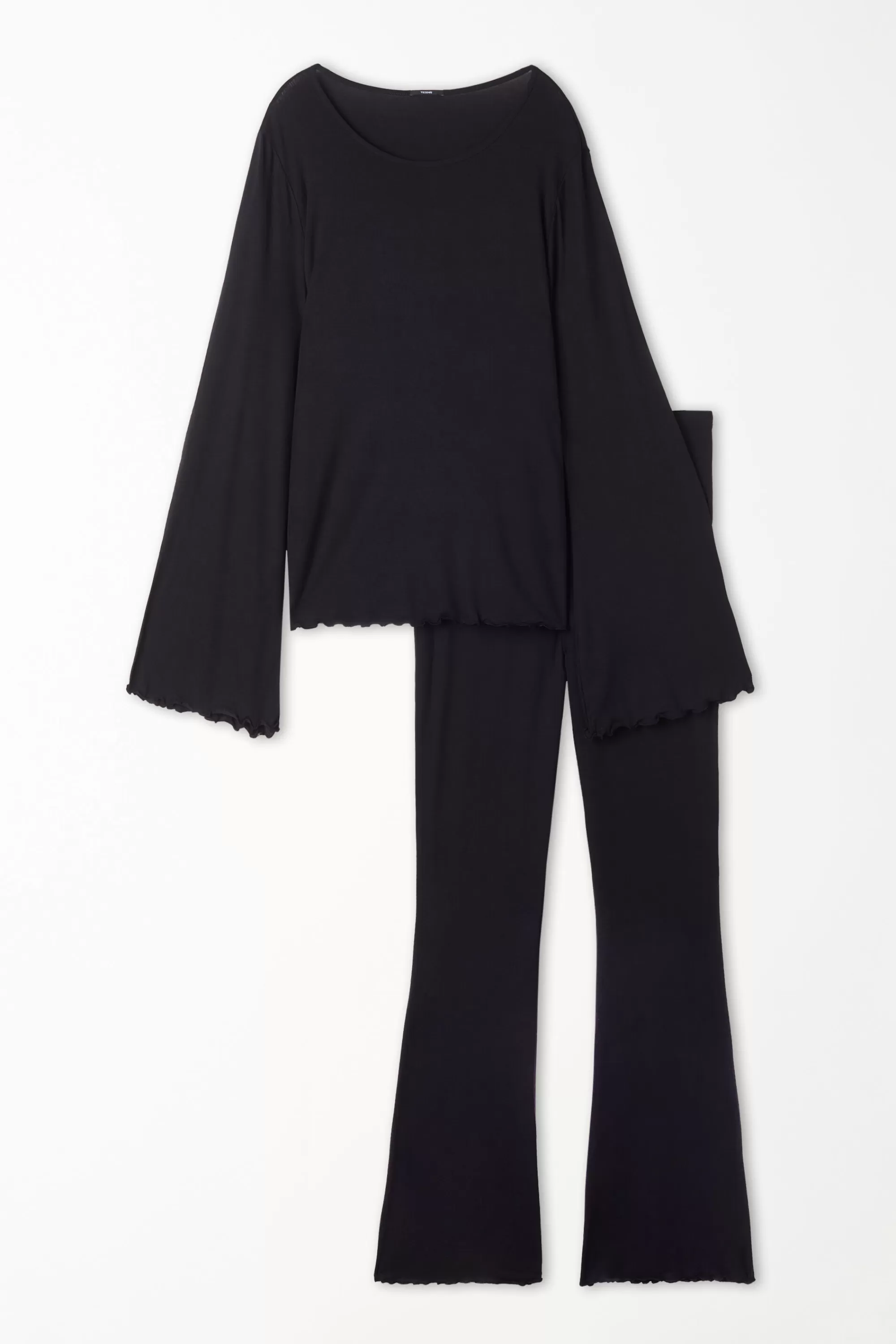 Fashion Pigiama Lungo Flare In Viscosa Tinta Unita - Pigiami Lunghi - Donna | Pigiami lunghi