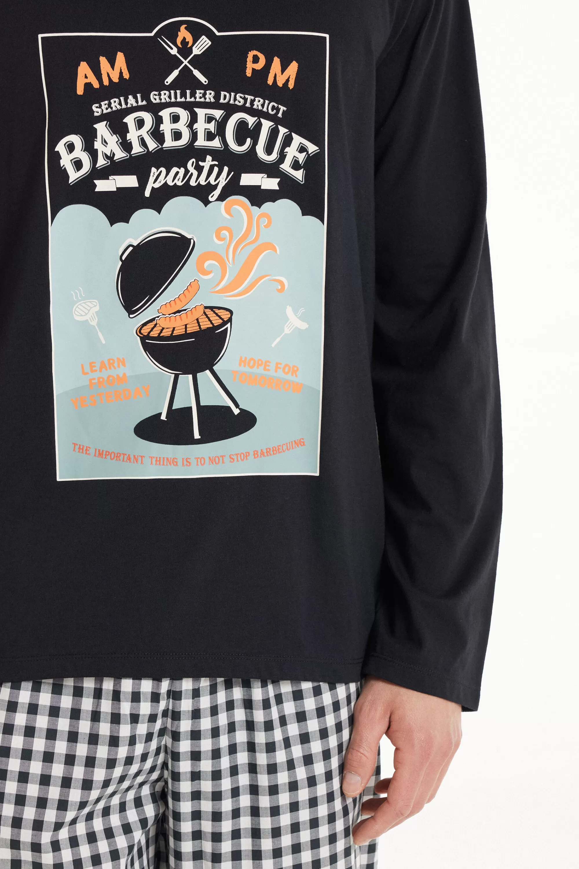 Cheap Pigiama Lungo In Cotone Con Stampa Barbecue - Pigiami Lunghi - Uomo | Pigiami lunghi