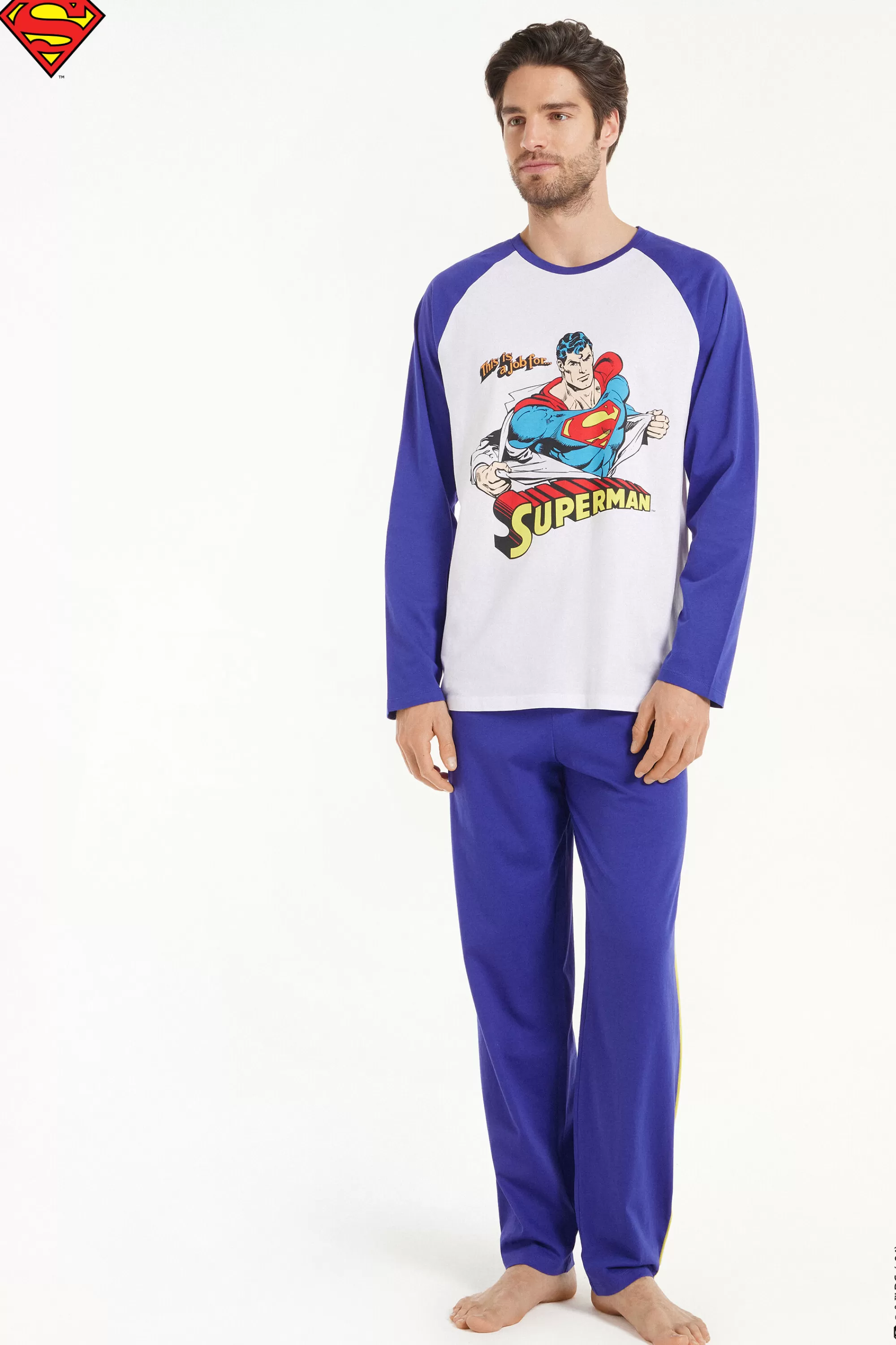 Cheap Pigiama Lungo In Cotone Con Stampa Superman - Pigiami Lunghi - Uomo | Pigiami lunghi
