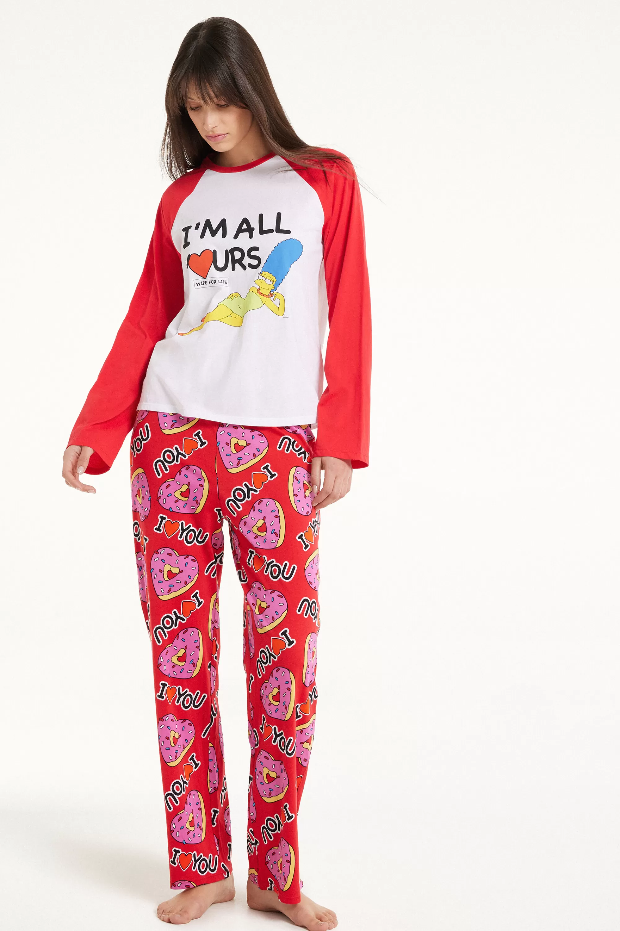 Flash Sale Pigiama Lungo In Cotone Con Stampa The Simpsons - Pigiami Lunghi - Donna | Pigiami lunghi