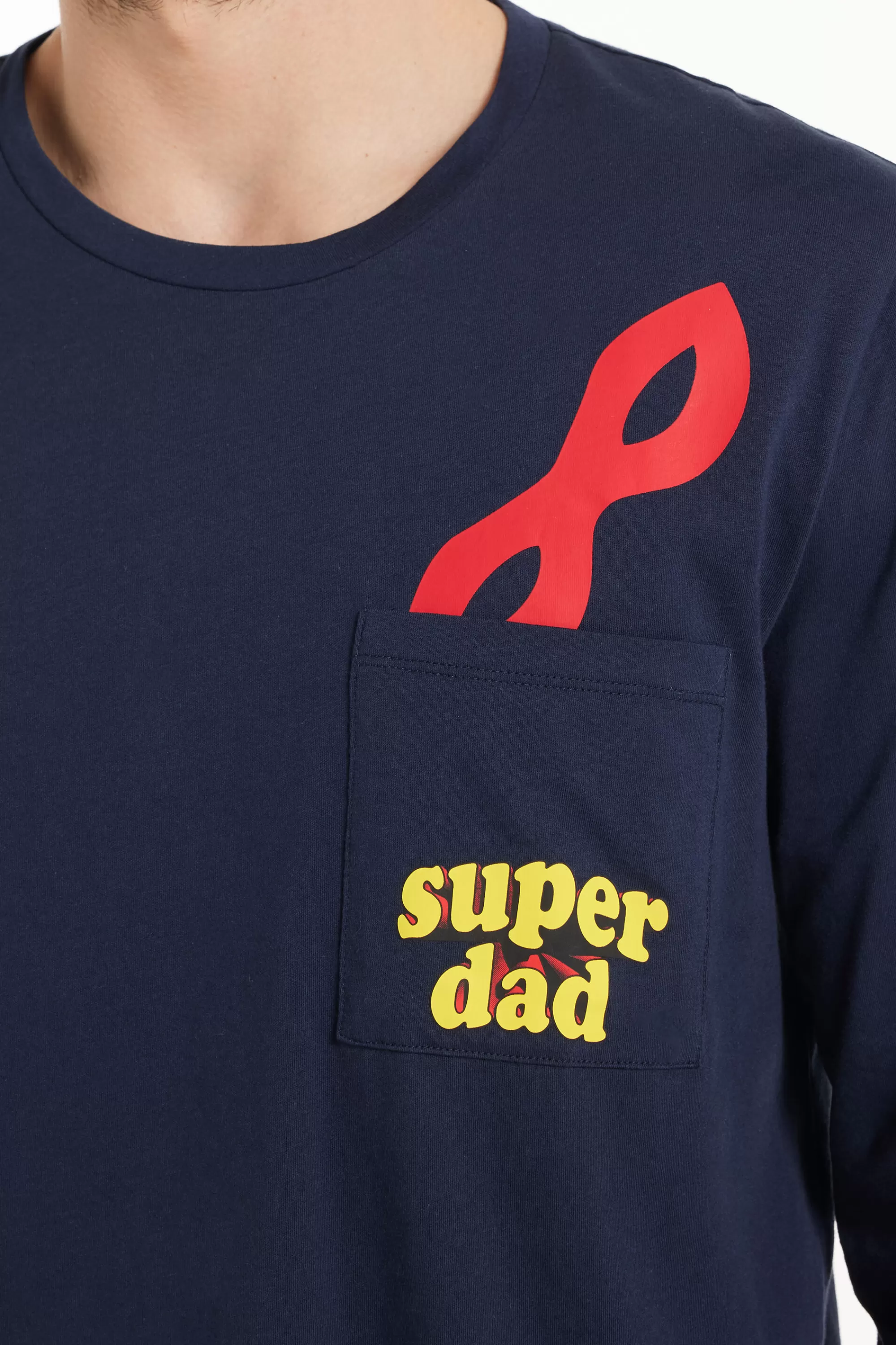 Shop Pigiama Lungo In Cotone Stampa Super Dad - Pigiami Lunghi - Uomo | Pigiami lunghi
