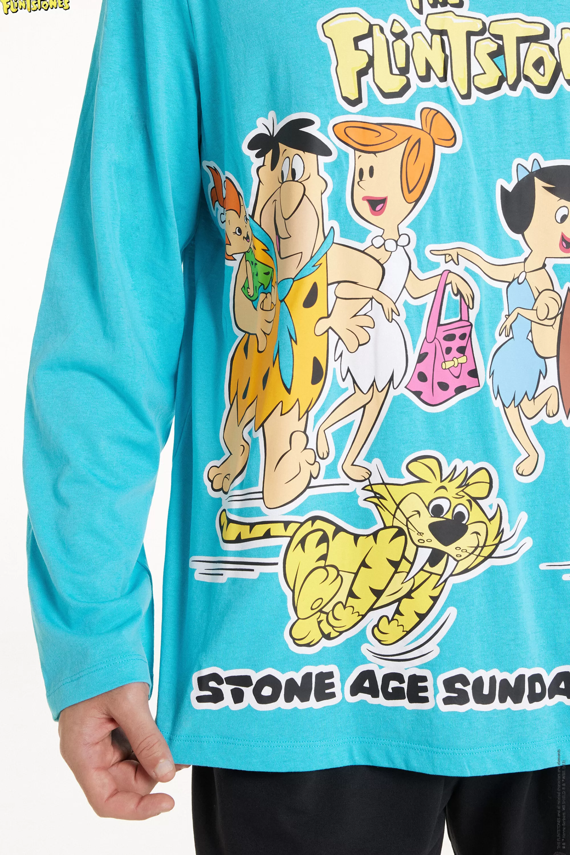 Online Pigiama Lungo Uomo Cotone Stampa Flintstones - Pigiami Lunghi - Uomo | Pigiami lunghi
