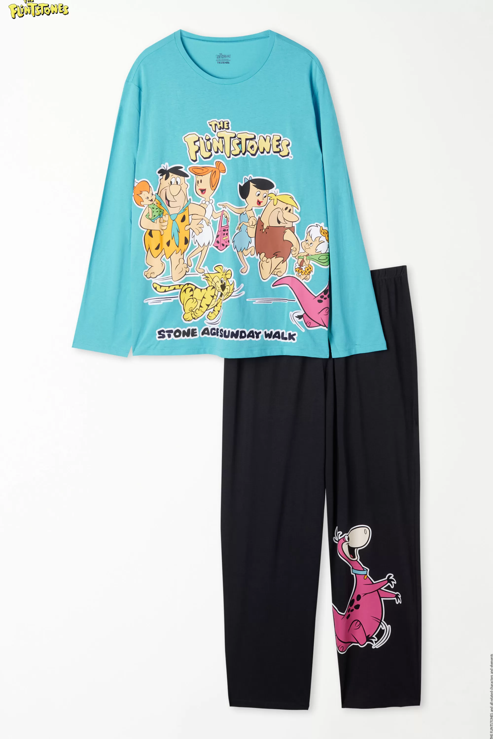 Online Pigiama Lungo Uomo Cotone Stampa Flintstones - Pigiami Lunghi - Uomo | Pigiami lunghi