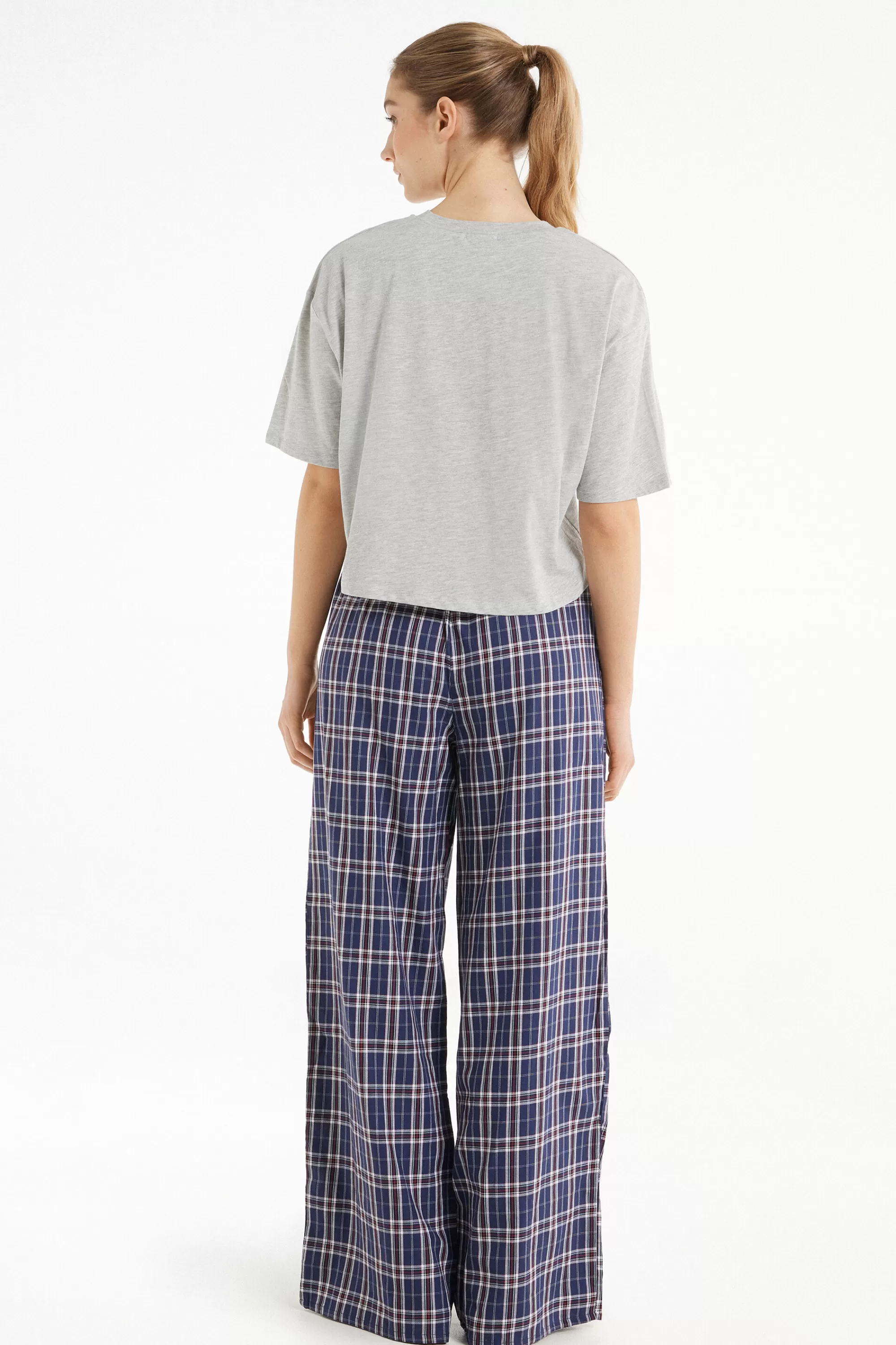 Best Pigiama Mezza Manica Con Pantalone Lungo In Tela - Pigiami Lunghi - Donna | Pigiami lunghi