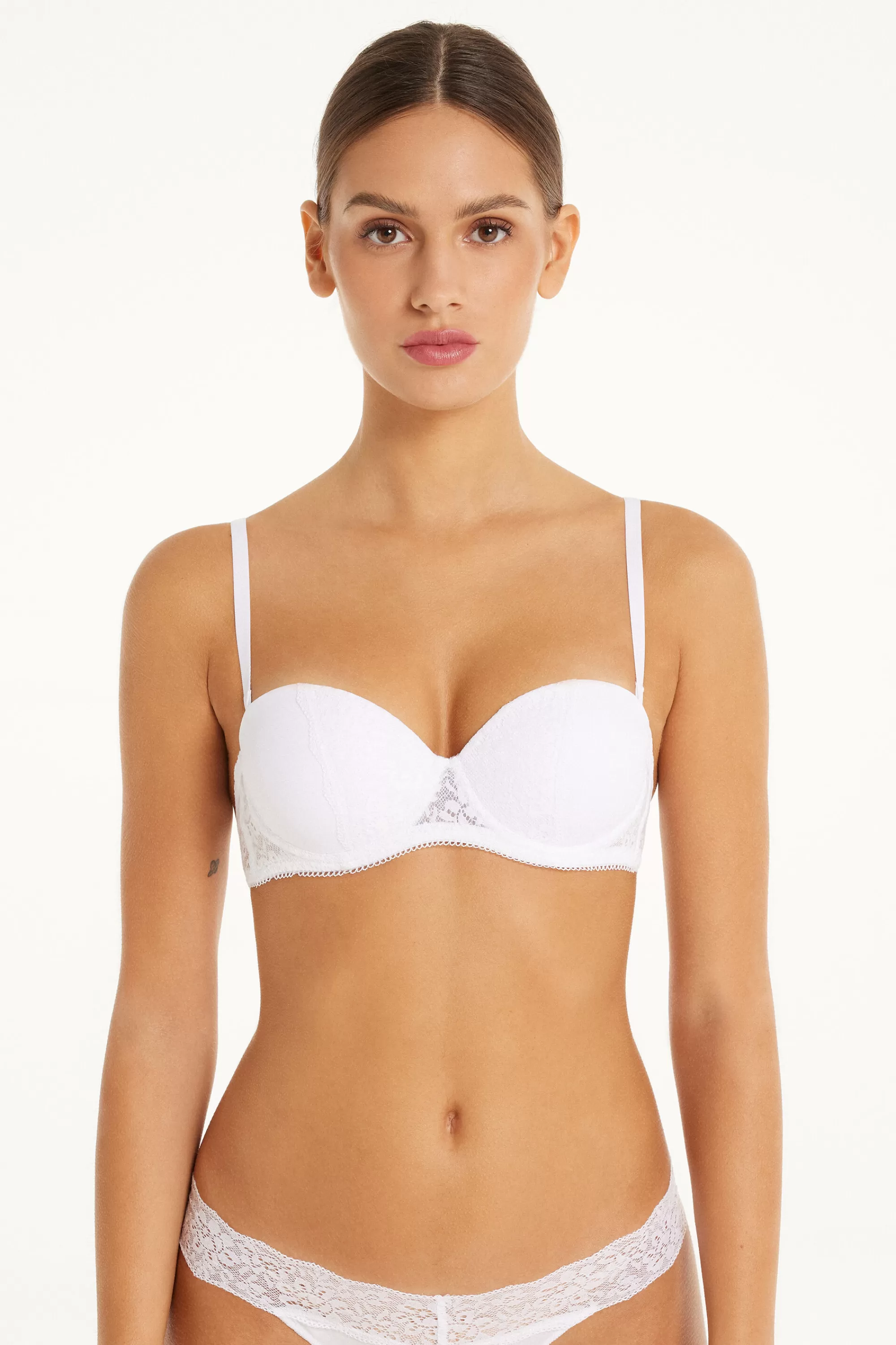 Hot Reggiseno A Fascia Super Imbottito Madrid In Microfibra E Pizzo Riciclato - Fascia E Senza Spalline - Donna | Sposa | Invisibile