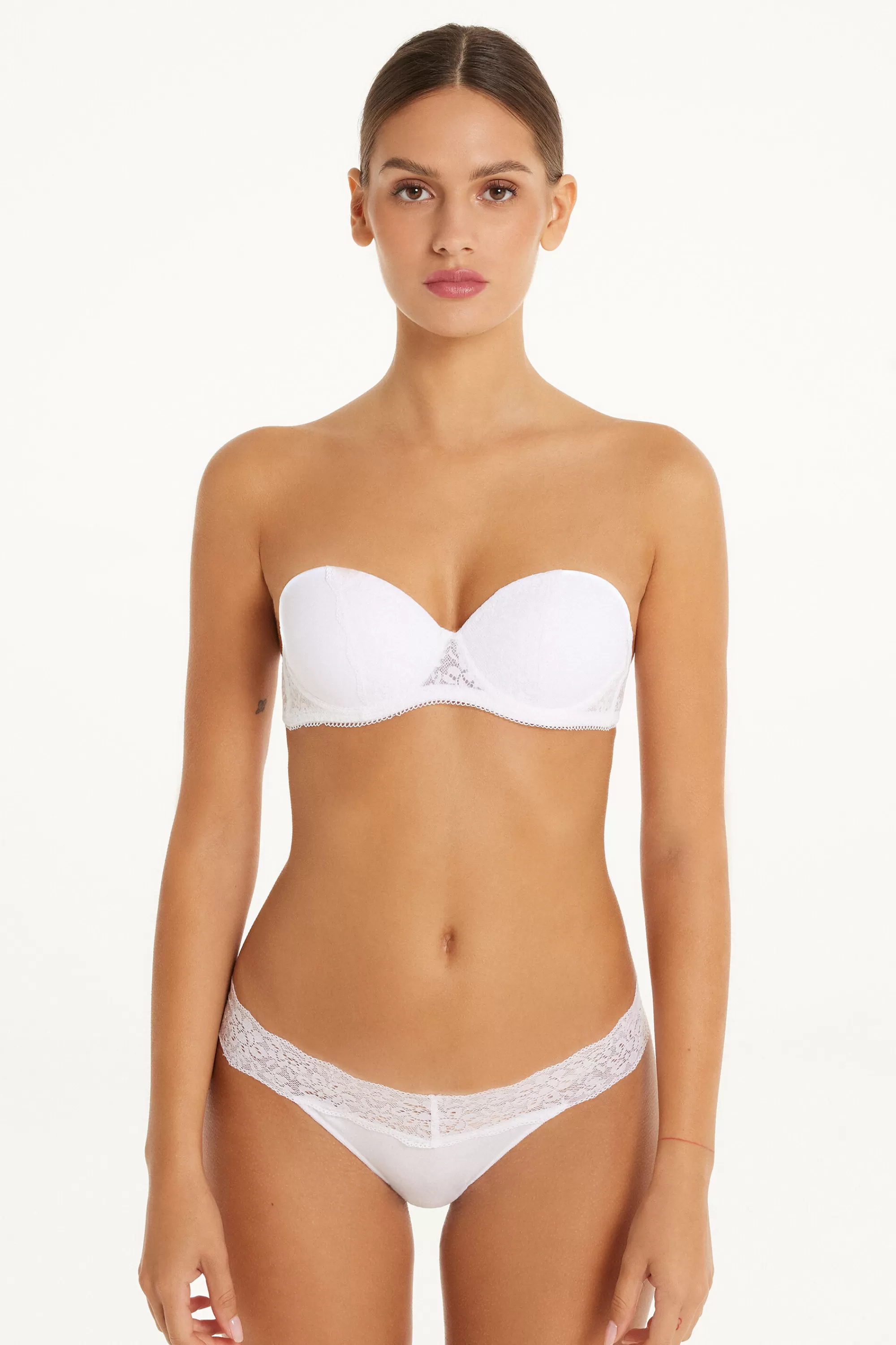 Hot Reggiseno A Fascia Super Imbottito Madrid In Microfibra E Pizzo Riciclato - Fascia E Senza Spalline - Donna | Sposa | Invisibile