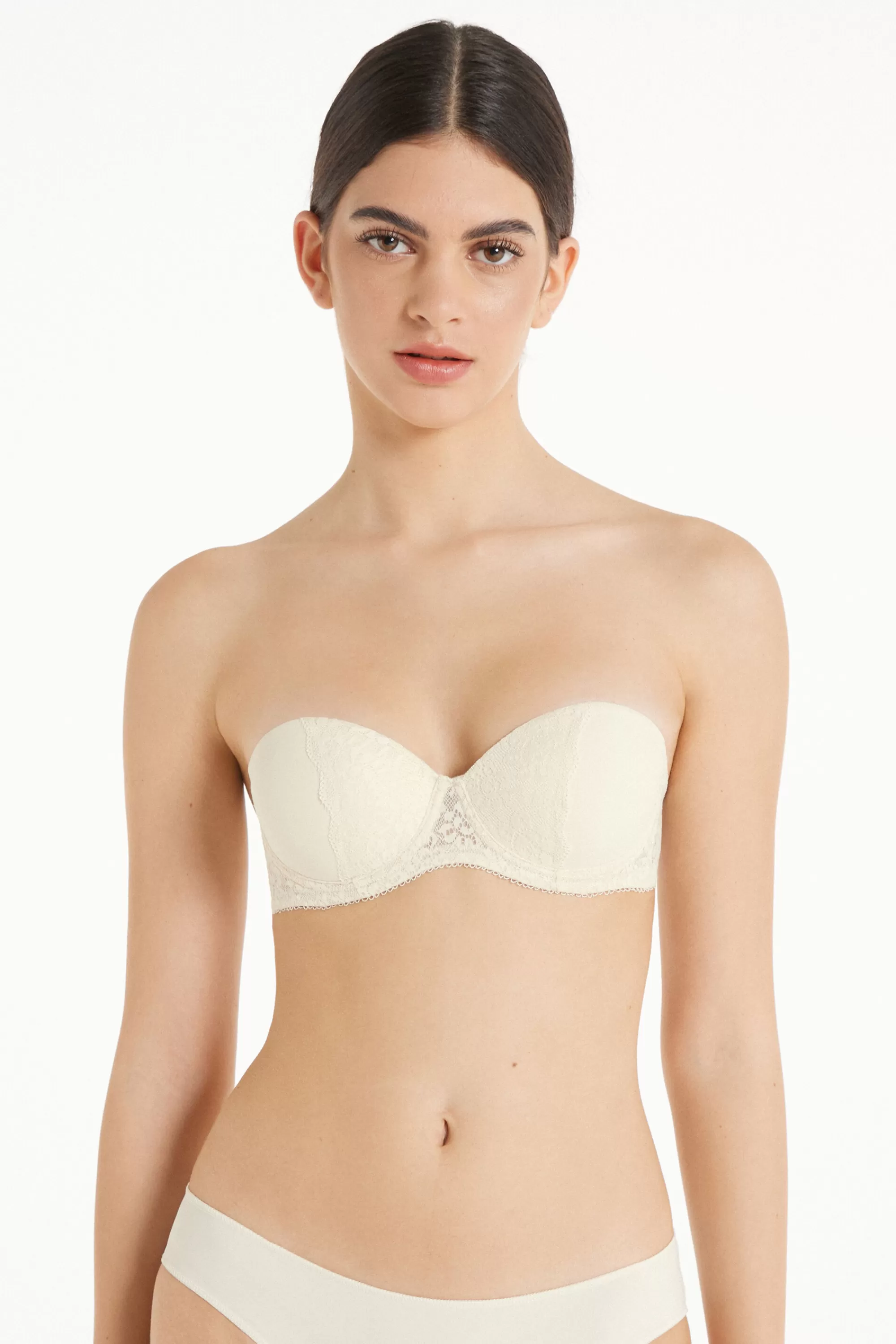 Store Reggiseno A Fascia Super Imbottito Madrid In Microfibra E Pizzo Riciclato - Fascia E Senza Spalline - Donna | Sposa | Invisibile