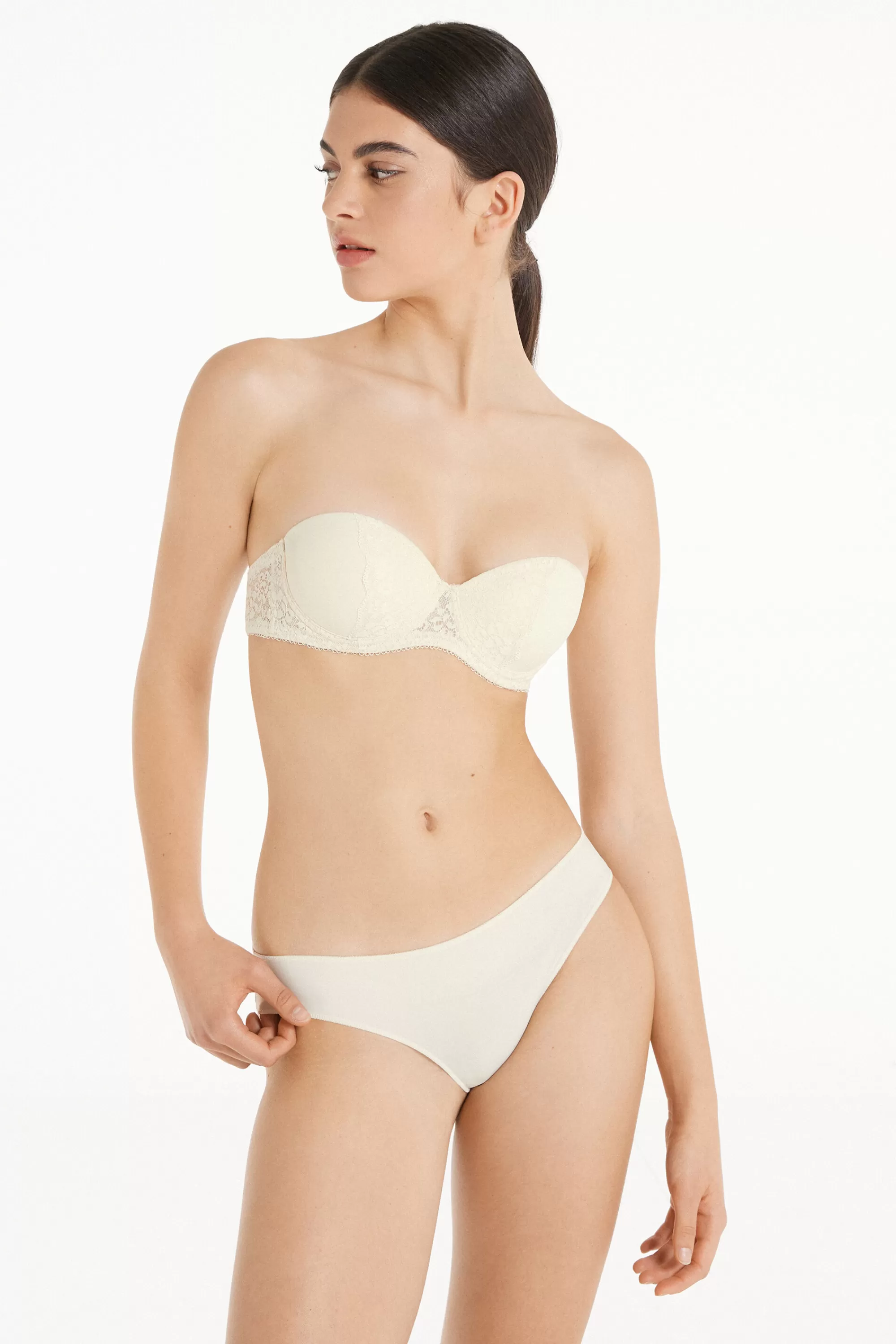 Store Reggiseno A Fascia Super Imbottito Madrid In Microfibra E Pizzo Riciclato - Fascia E Senza Spalline - Donna | Sposa | Invisibile