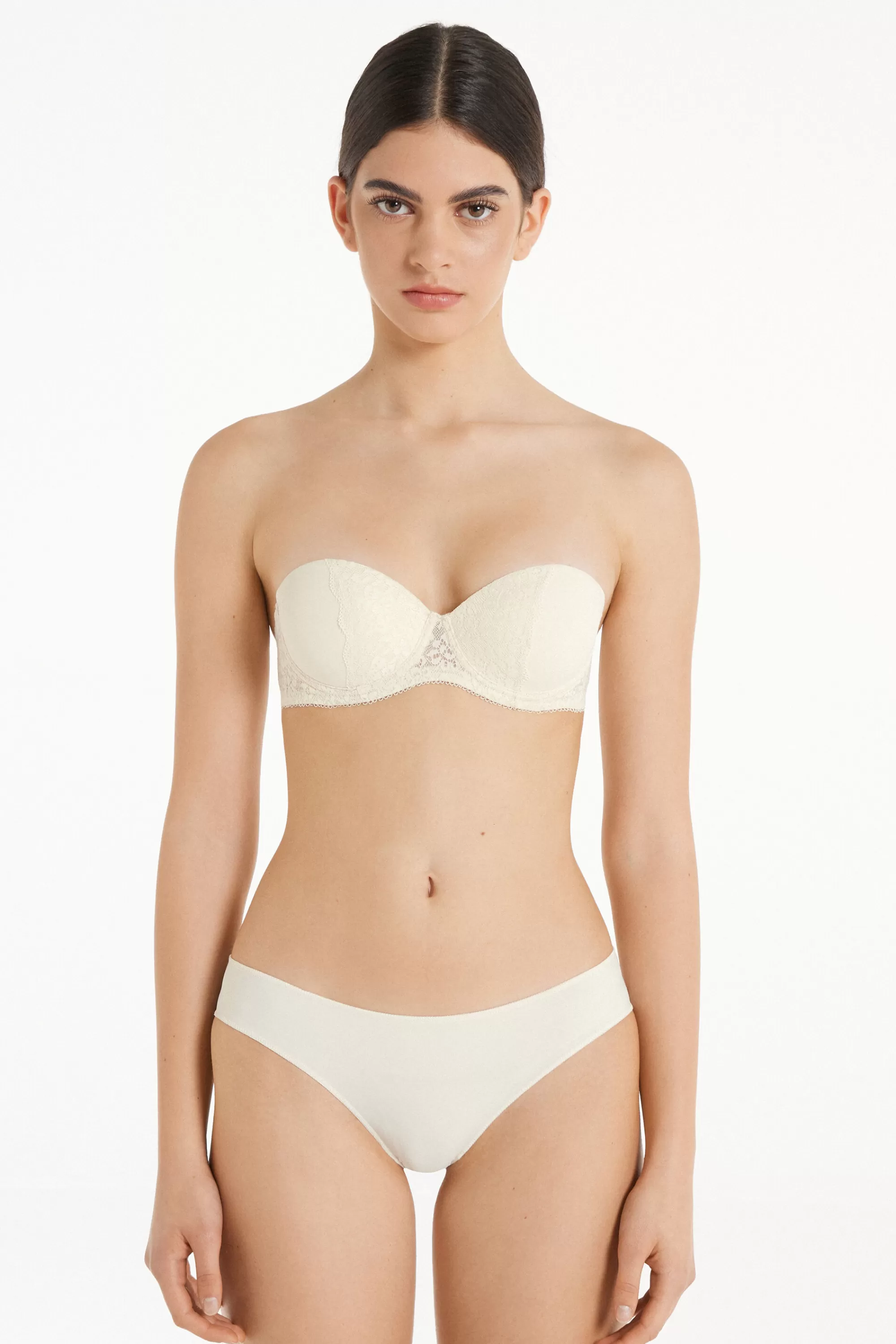 Store Reggiseno A Fascia Super Imbottito Madrid In Microfibra E Pizzo Riciclato - Fascia E Senza Spalline - Donna | Sposa | Invisibile