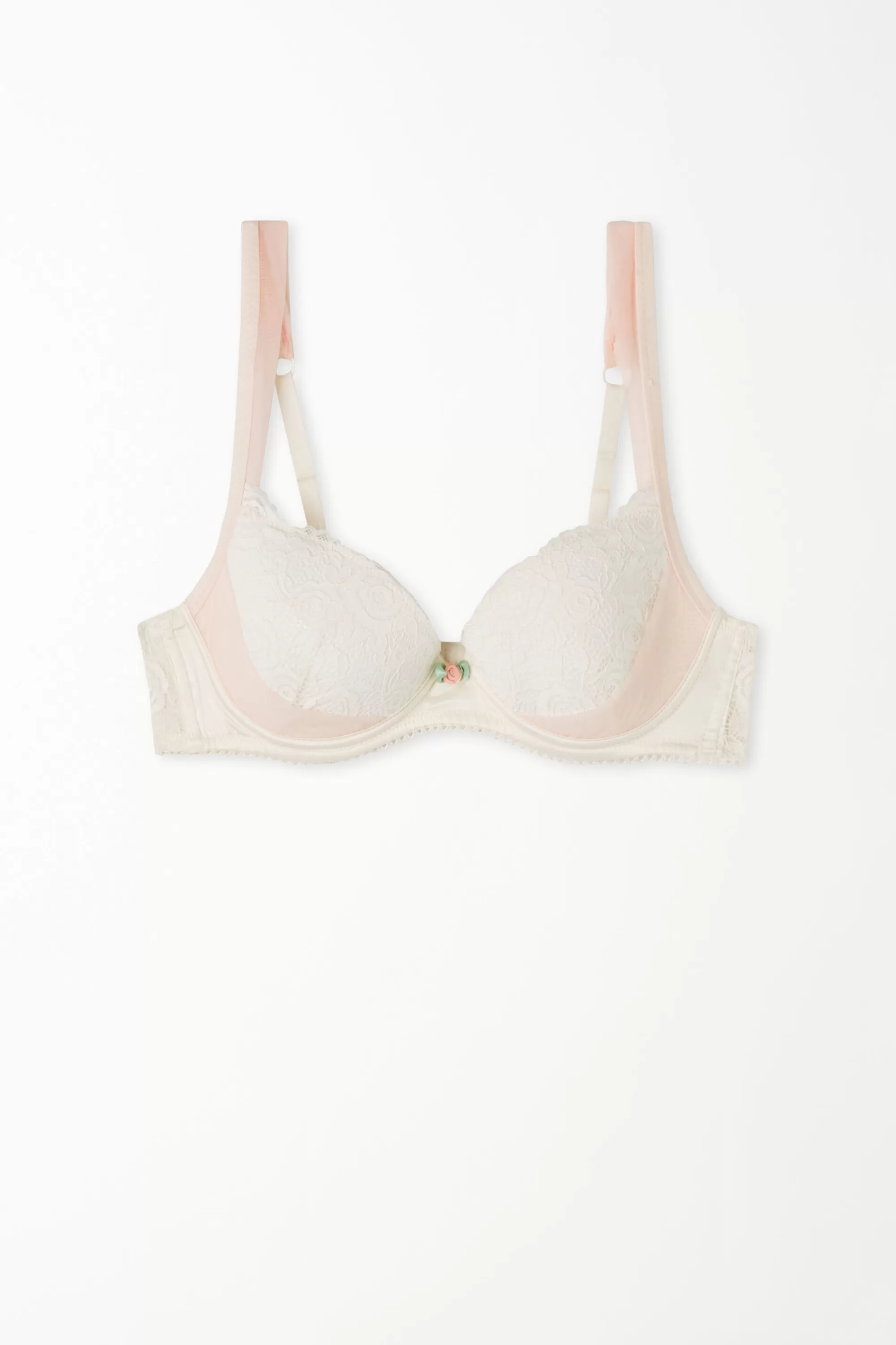 New Reggiseno Balconcino Leggermente Imbottito Wien Milk Roses Lace - Push Up - Donna | Completi intimi | Sposa