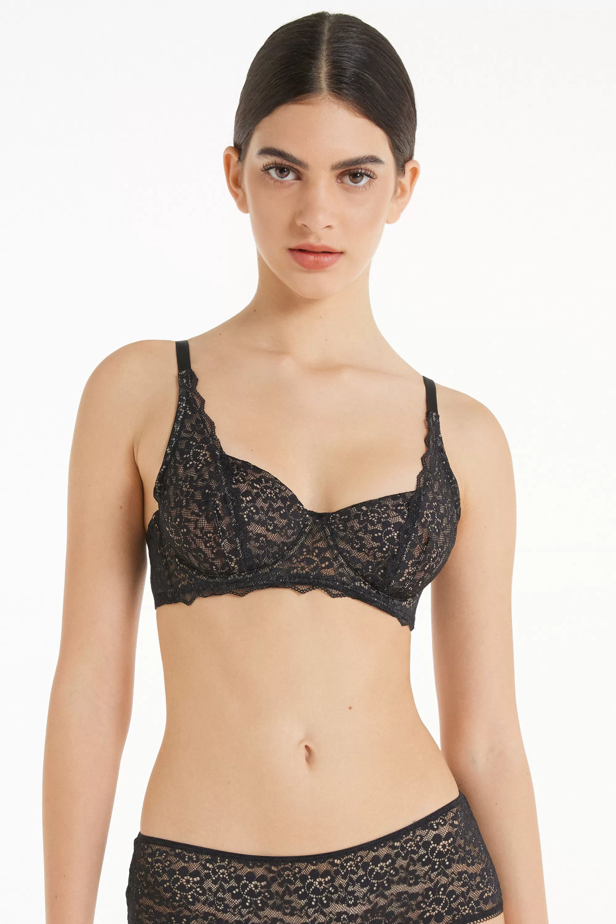 Sale Reggiseno Balconcino Non Imbottito In Pizzo Riciclato Paris - Balconcino - Donna | Invisibile | Completi intimi