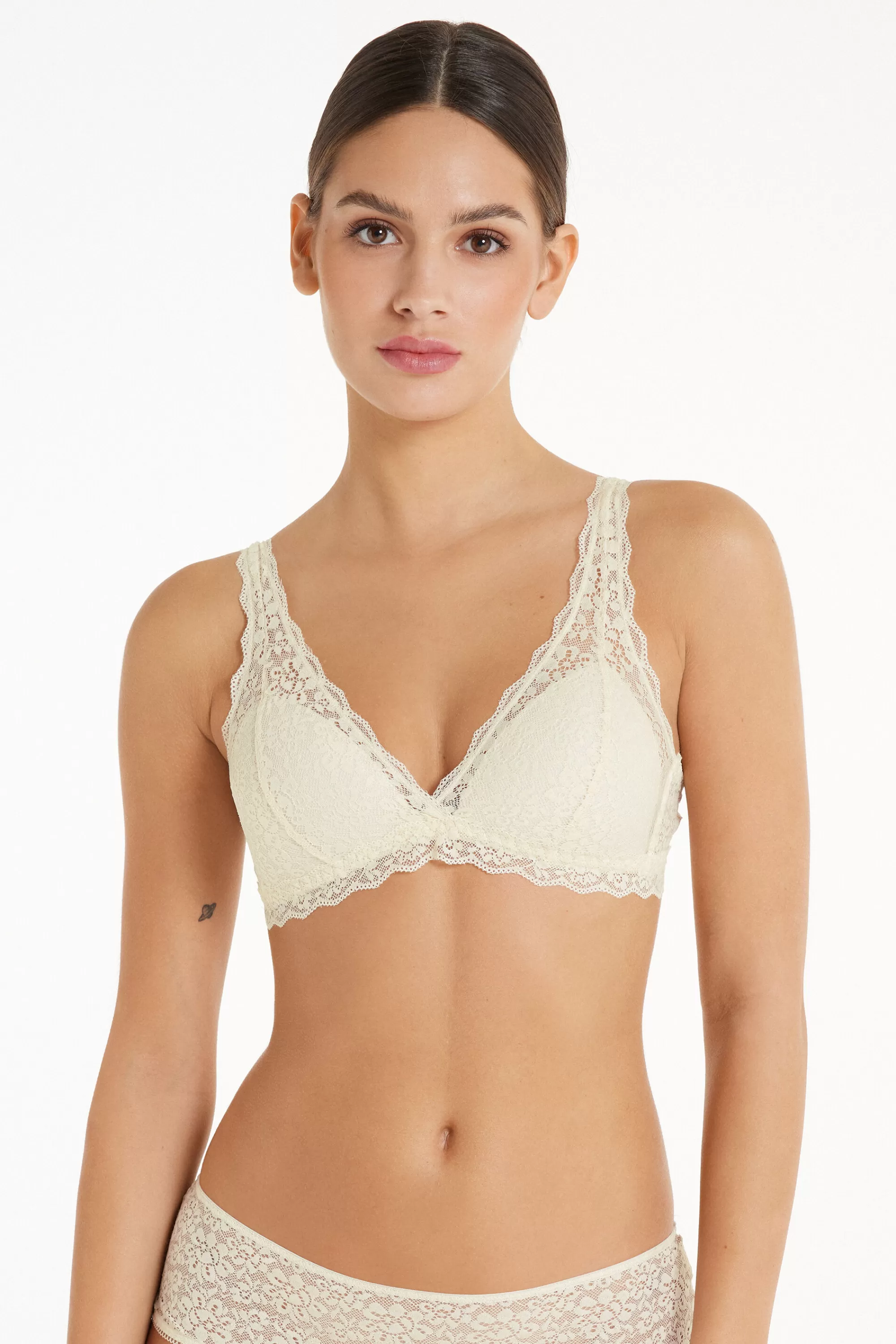 Shop Reggiseno Triangolo In Pizzo Riciclato Havana - Bralette E Brassiere - Donna | Invisibile | Completi intimi