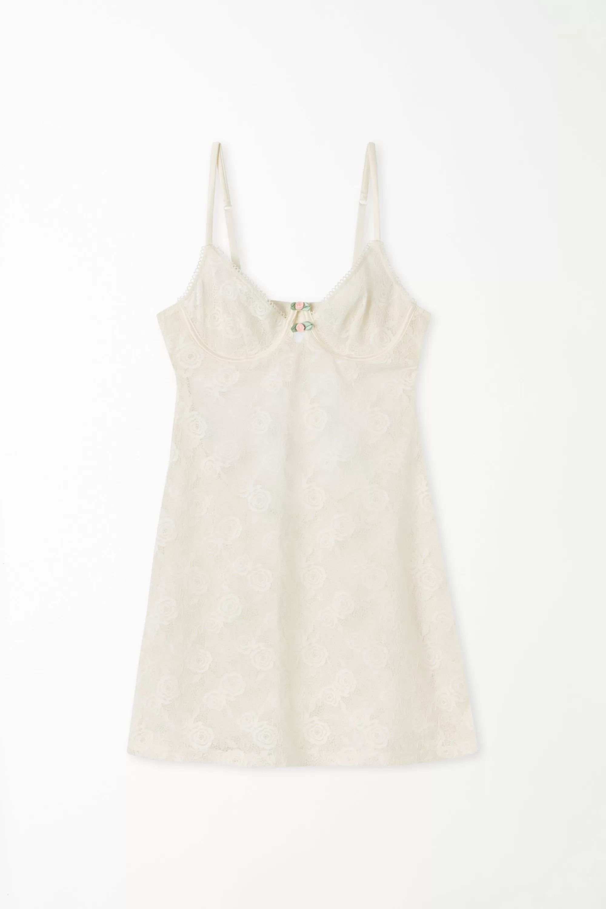 Shop Sottoveste Con Coppe Balconcino Milk Roses Lace - Sottovesti - Donna | Sposa | Lingerie
