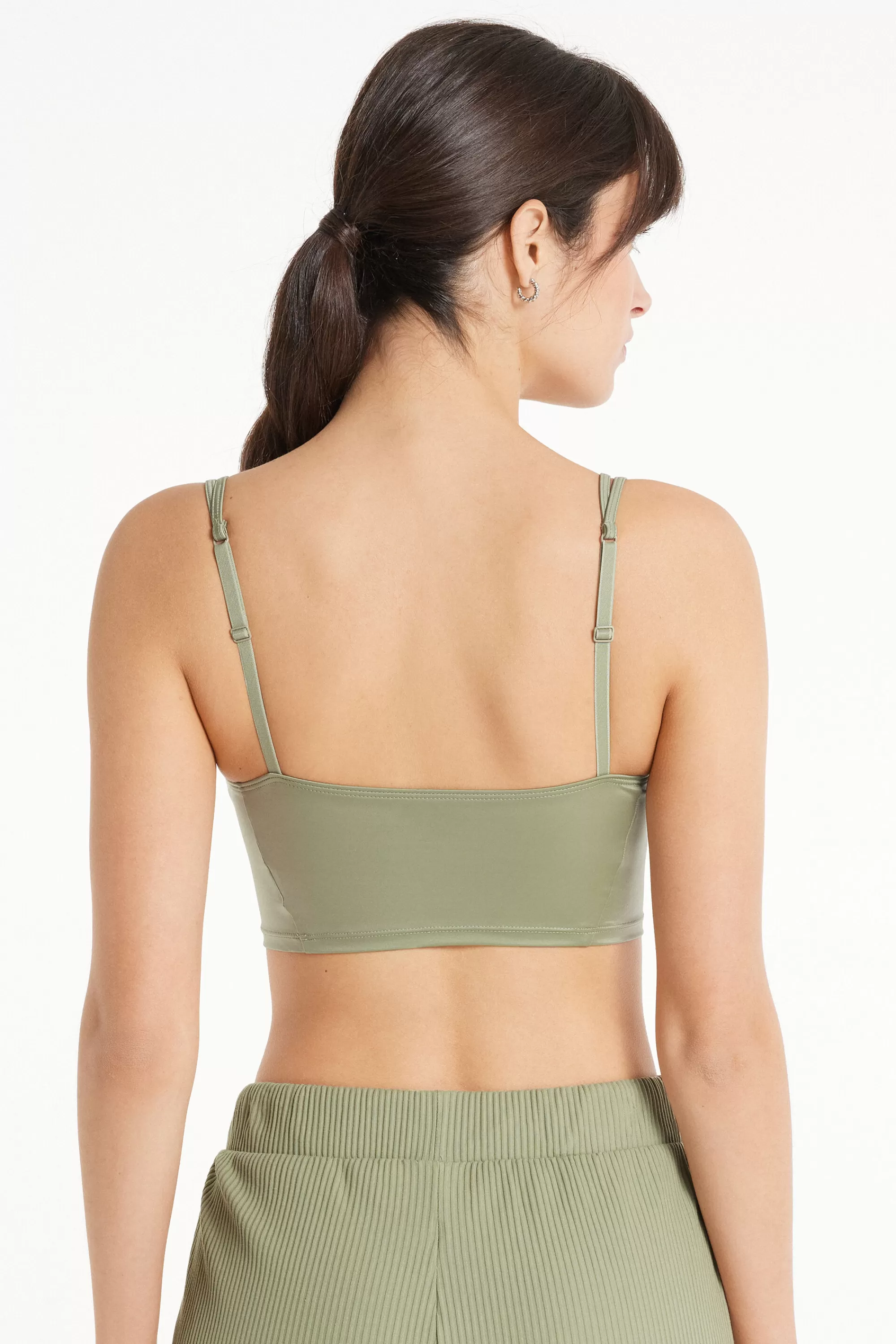 Fashion Top Cortissimo A Costine E Microfibra Lucida - Canotte E Top - Donna | Collezione Fitness | Canotte e Top