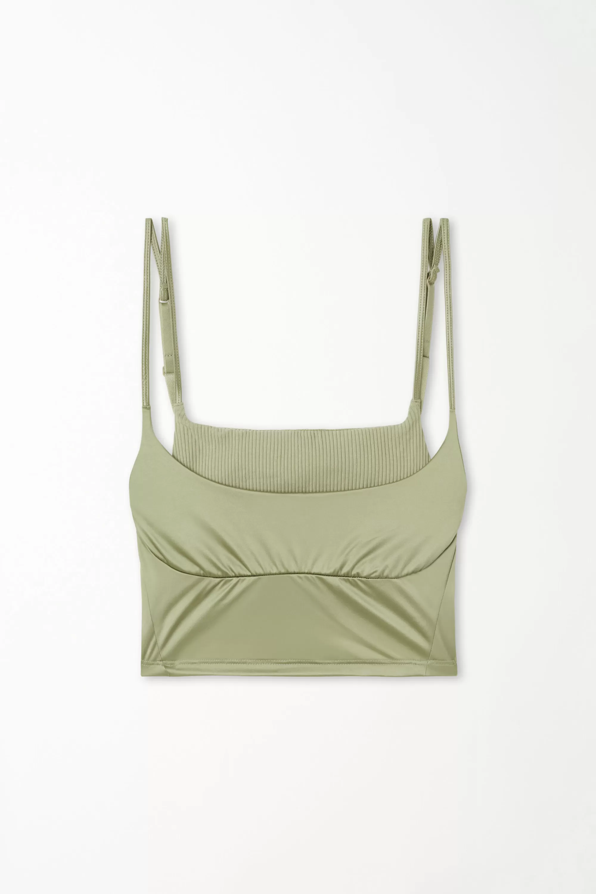 Fashion Top Cortissimo A Costine E Microfibra Lucida - Canotte E Top - Donna | Collezione Fitness | Canotte e Top