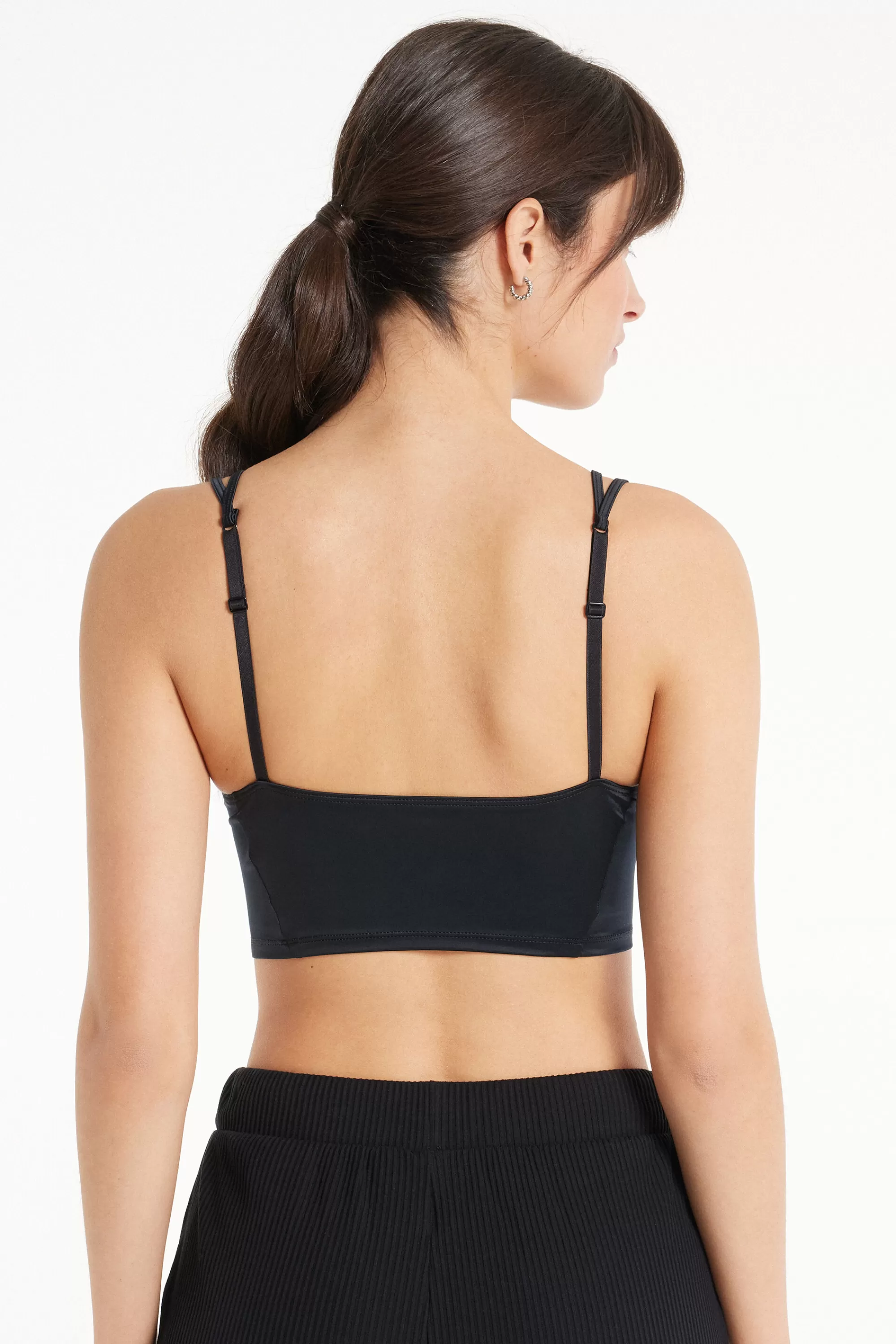 Shop Top Cortissimo A Costine E Microfibra Lucida - Canotte E Top - Donna | Collezione Fitness | Canotte e Top