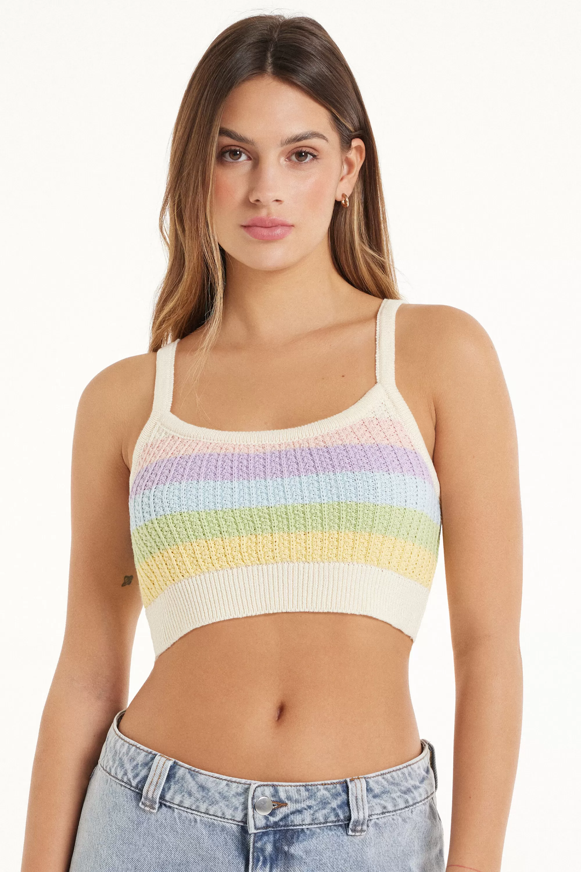Flash Sale Top Cortissimo A Righe Cotone Calato - Canotte E Top - Donna | Canotte e Top