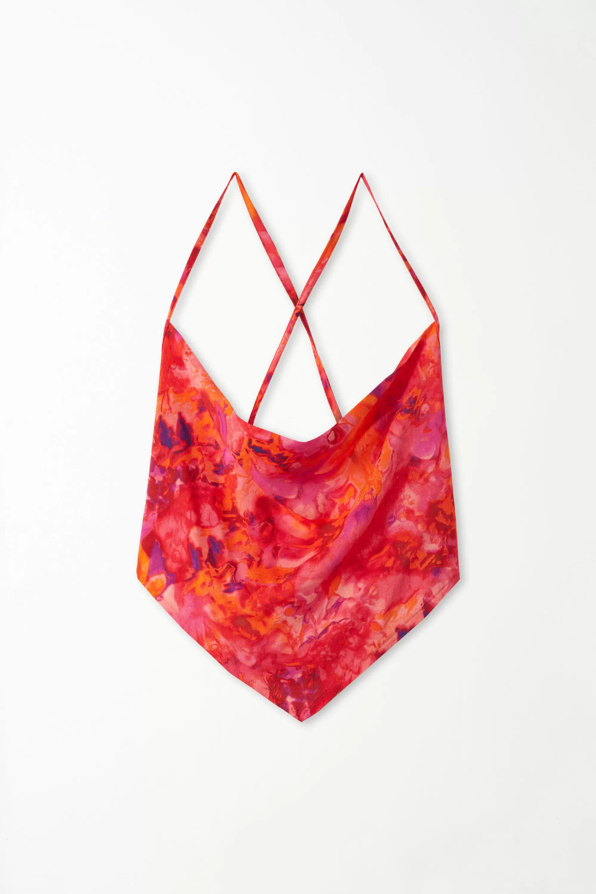 Shop Top Corto In Tela Viscosa Con Incroci - Canotte E Top - Donna | Canotte e Top
