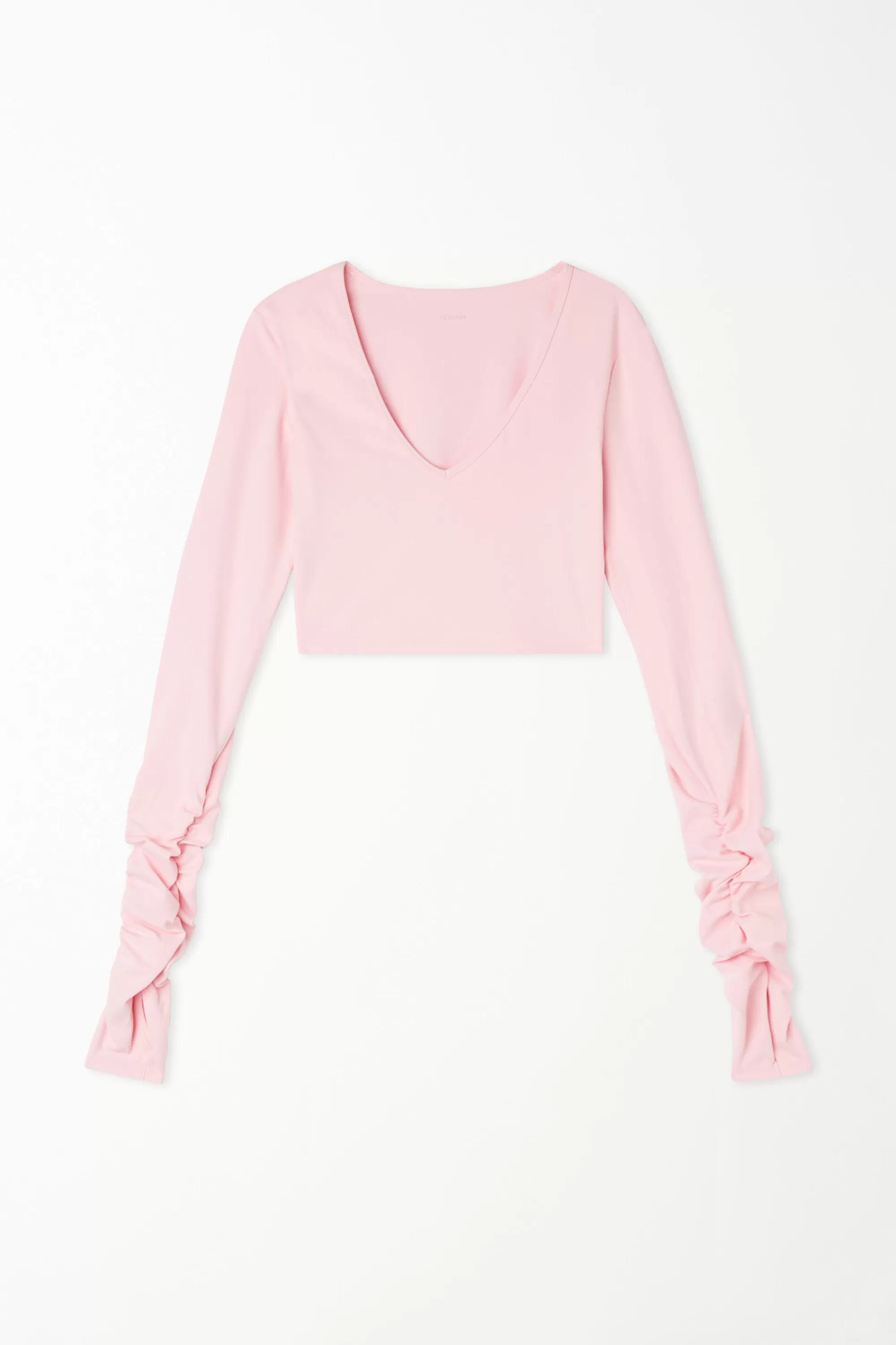 Cheap Top Corto Scollo A Cuore Maniche Lunghe In Microfibra Morbida - Maglie Maniche Lunghe - Donna | Collezione Fitness | Maglie maniche lunghe