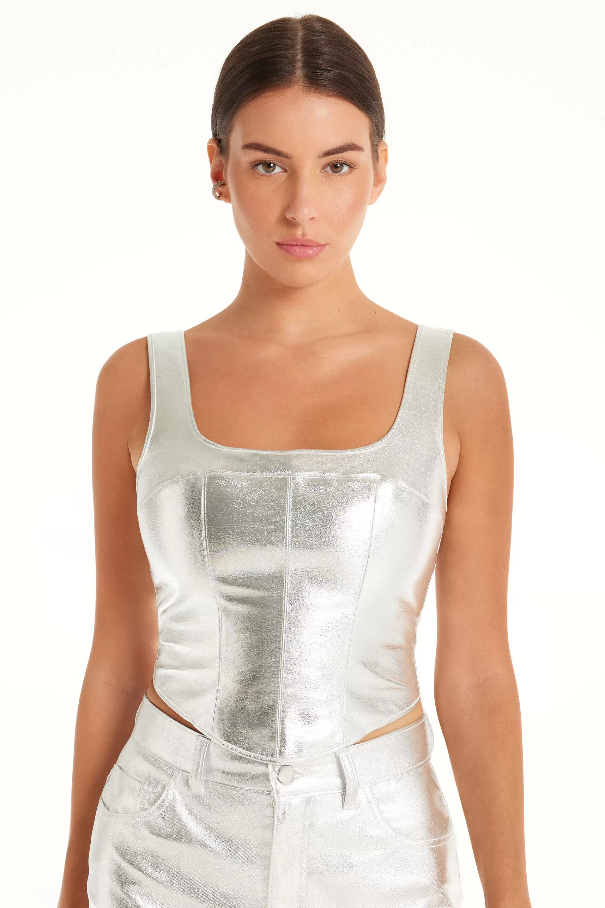 Clearance Top Corto Senza Maniche Effetto Metallizzato - Canotte E Top - Donna | Canotte e Top