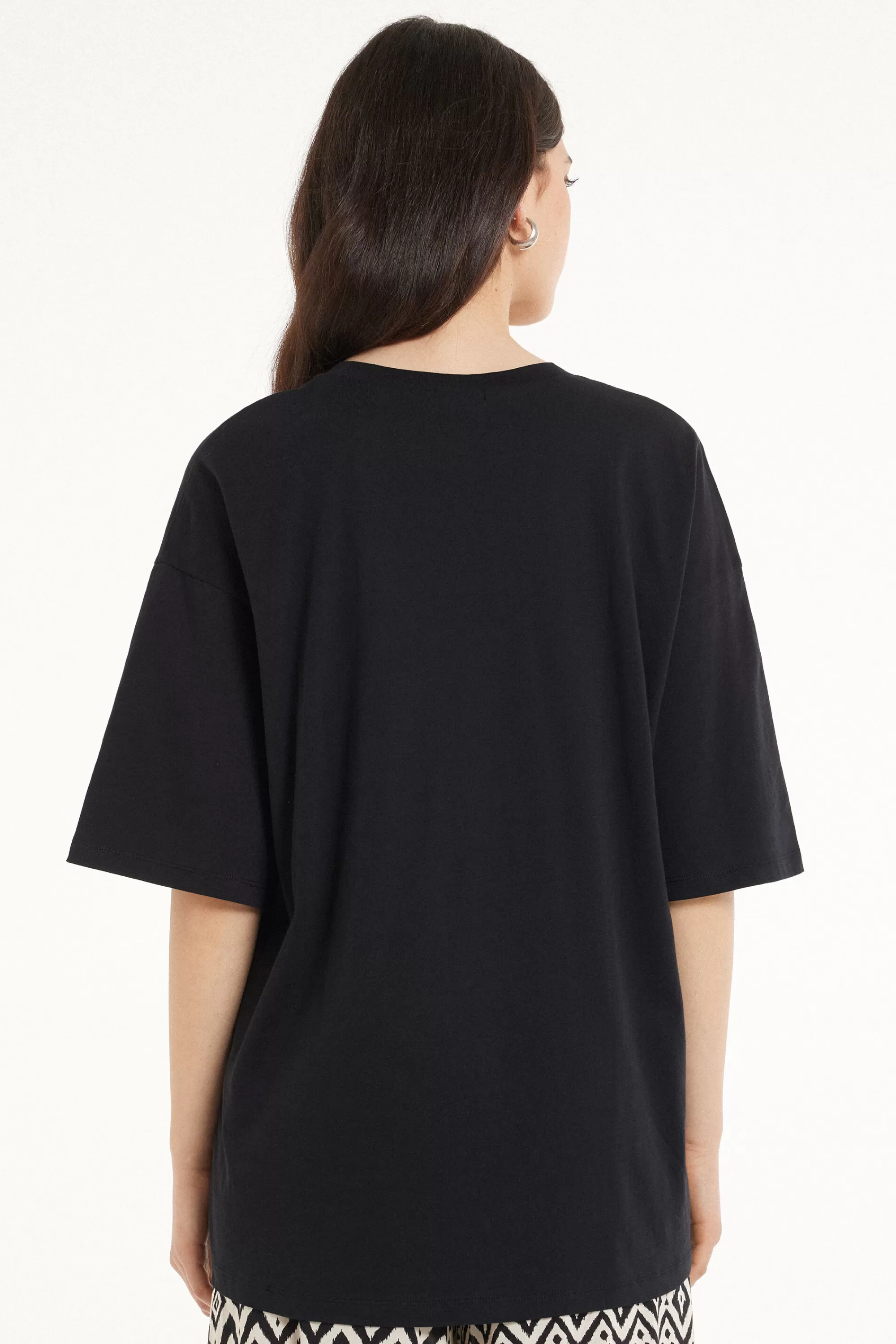 Cheap T-Shirt A Girocollo Oversize In Cotone - Magliette Maniche Corte - Donna | Magliette maniche corte