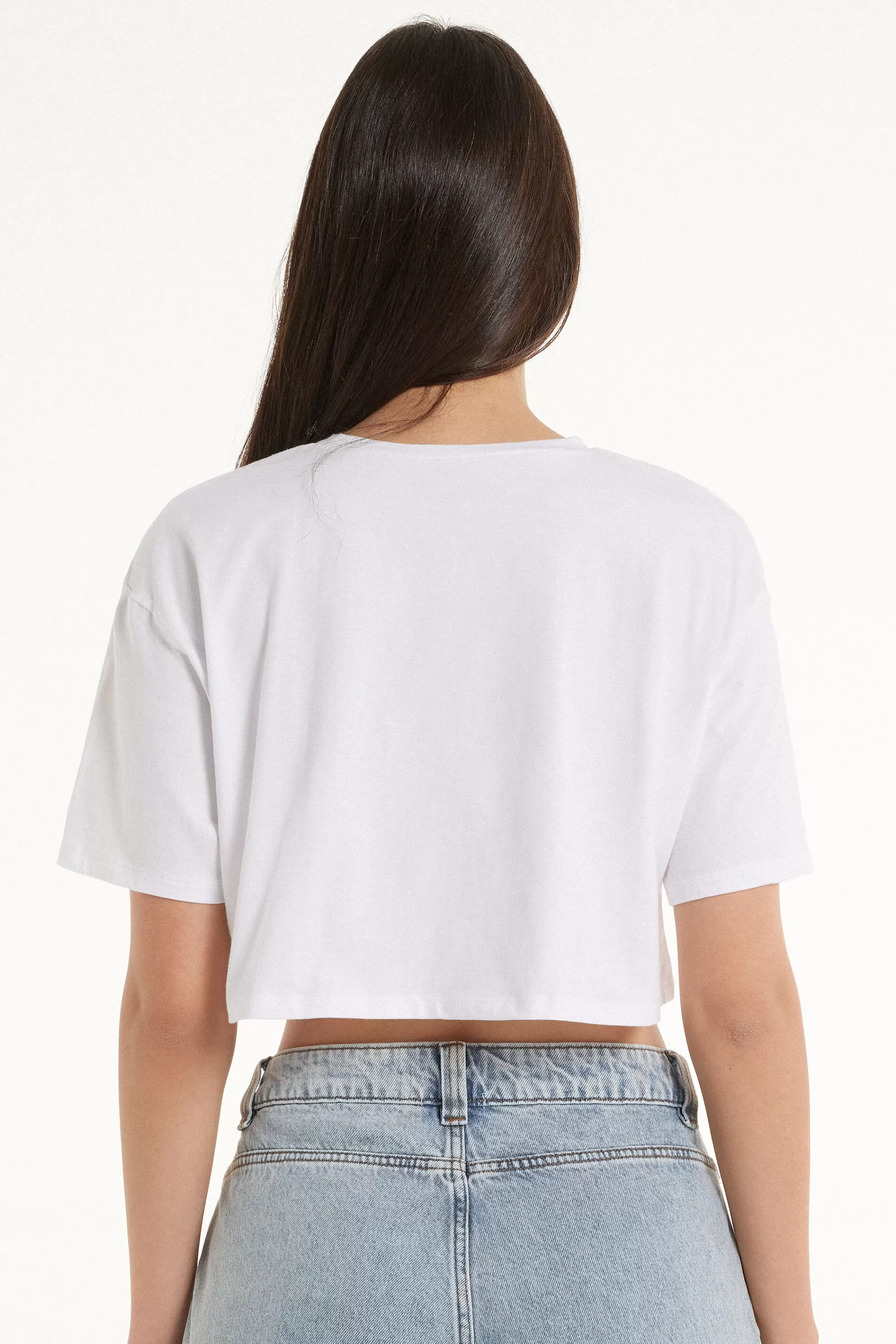 Clearance T-Shirt Corta Boxy Girocollo In Cotone - Magliette Maniche Corte - Donna | Magliette maniche corte