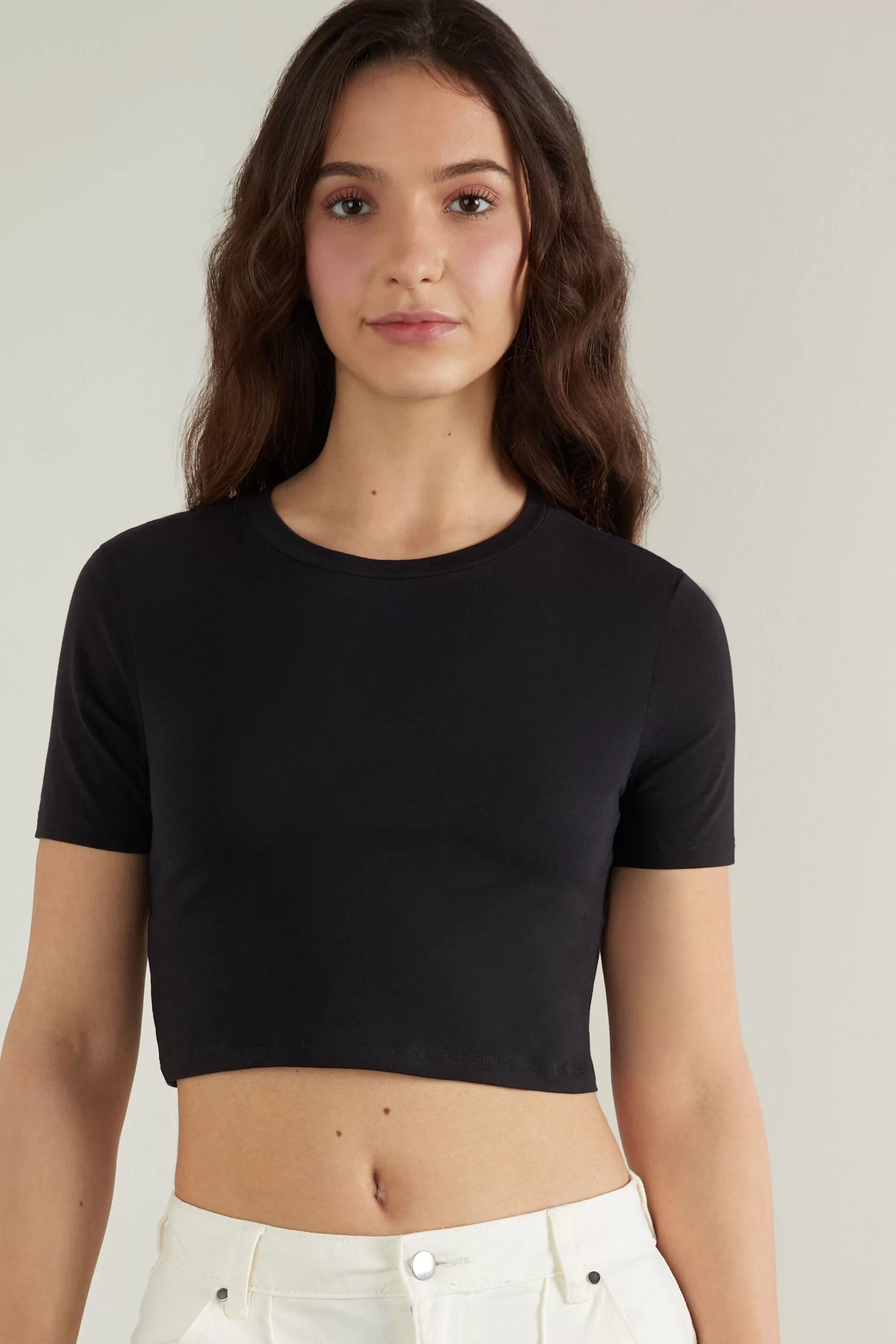 Cheap T-Shirt Corta Cotone Girocollo - Magliette Maniche Corte - Donna | Magliette maniche corte