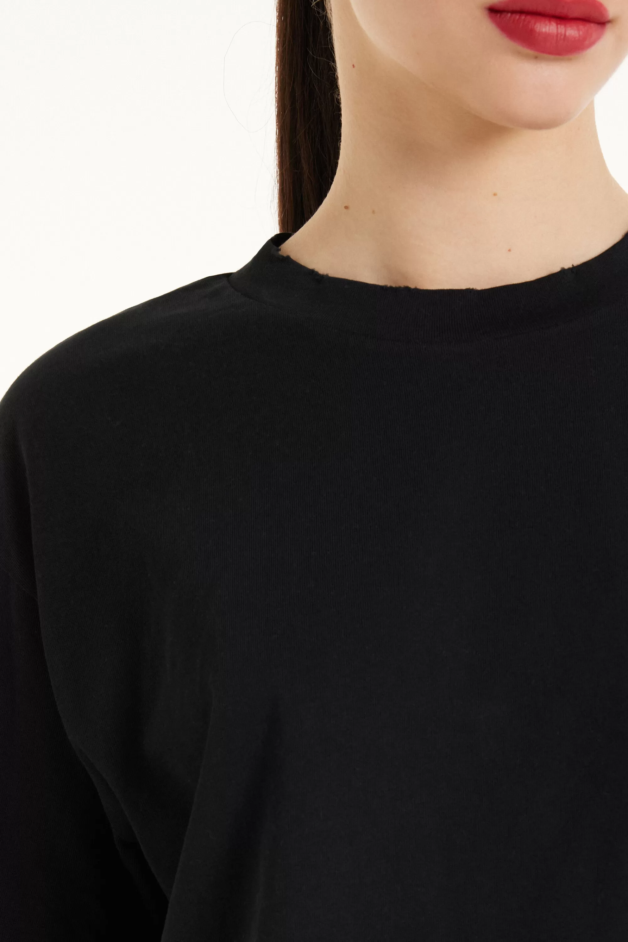 Sale T-Shirt Corta In Cotone A Girocollo - Magliette Maniche Corte - Donna | Magliette maniche corte