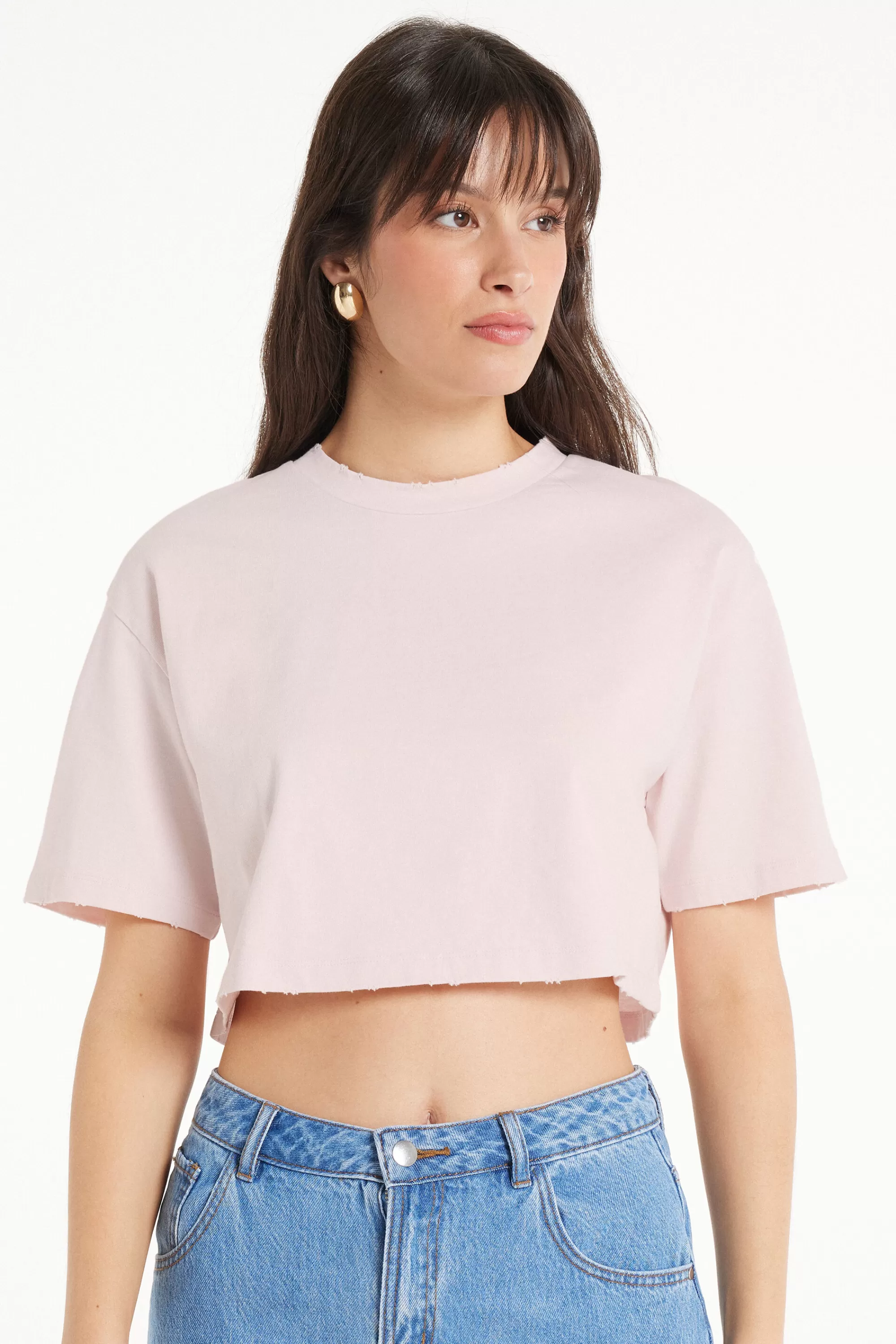 Cheap T-Shirt Corta In Cotone A Girocollo - Magliette Maniche Corte - Donna | Magliette maniche corte