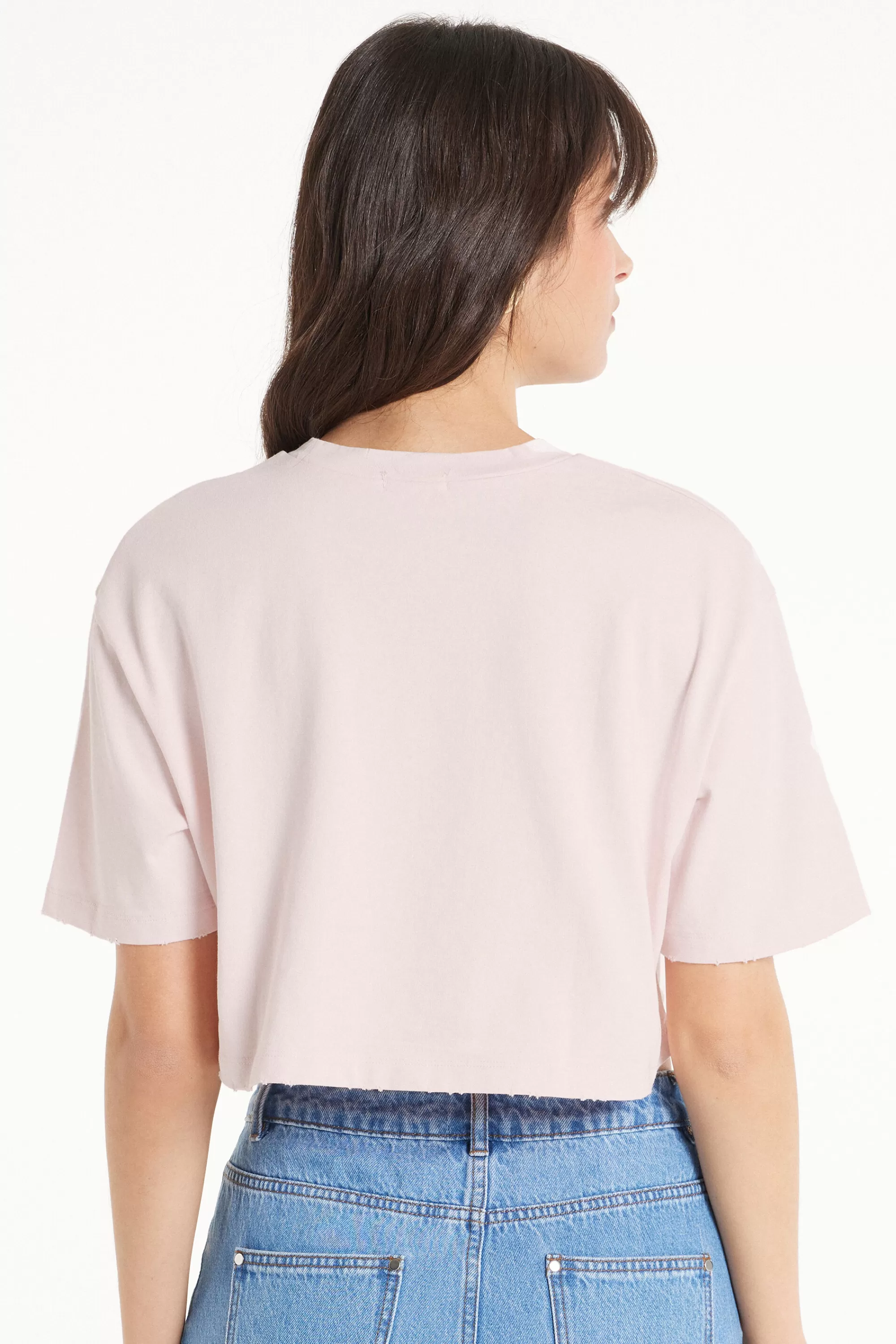 Cheap T-Shirt Corta In Cotone A Girocollo - Magliette Maniche Corte - Donna | Magliette maniche corte