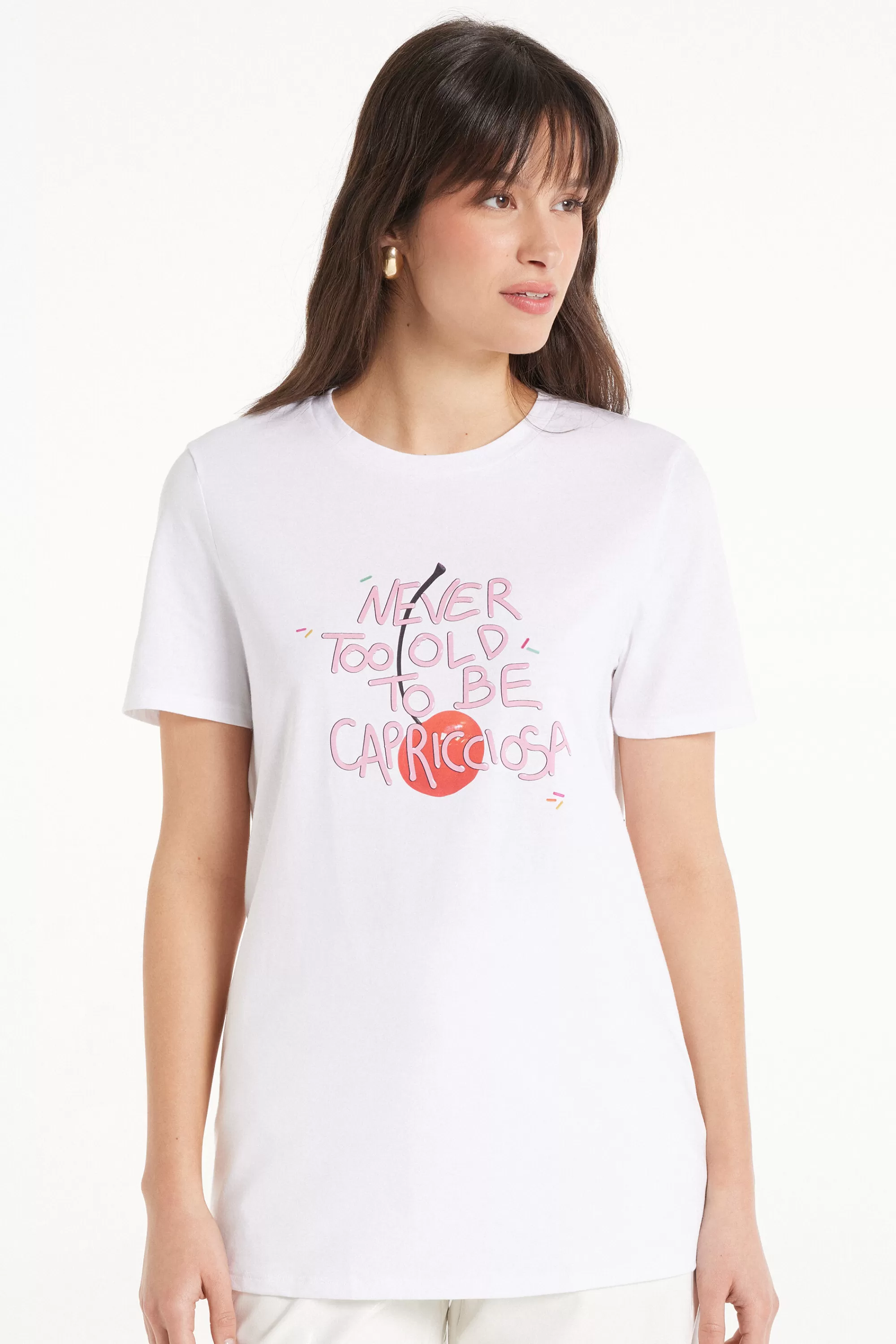 Hot T-Shirt Cotone Con Stampa - Magliette Maniche Corte - Donna | Magliette maniche corte