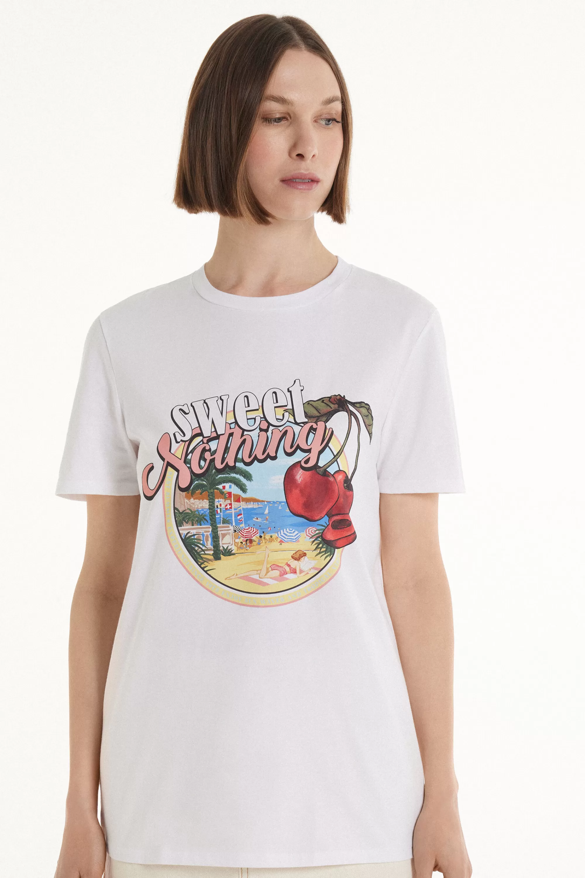 Cheap T-Shirt Cotone Con Stampa - Magliette Maniche Corte - Donna | Magliette maniche corte