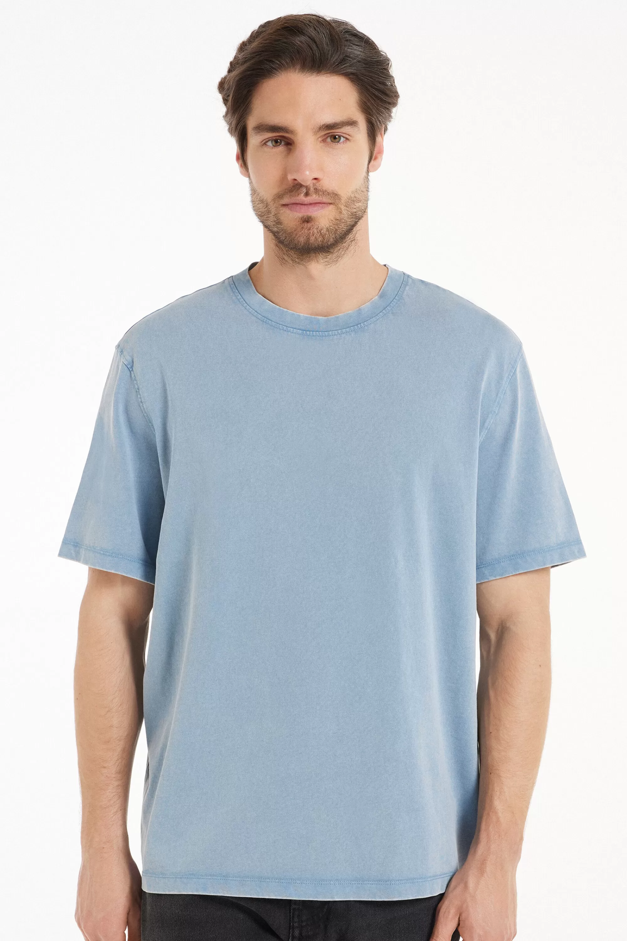 Clearance T-Shirt Girocollo In Cotone Delavé - T-shirt E Magliette - Uomo | T-shirt e Magliette